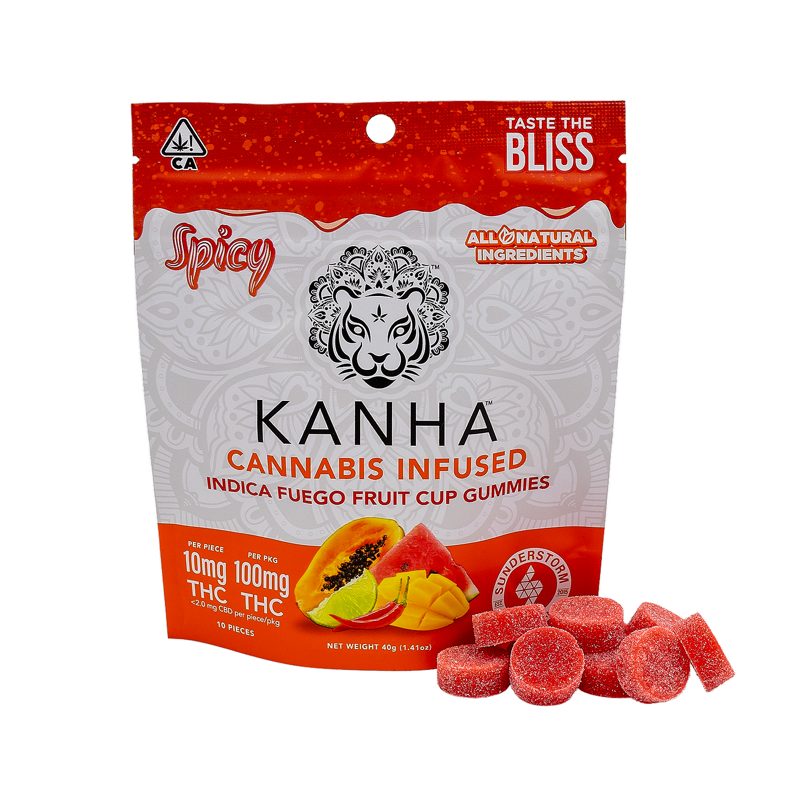 KANHA | Spicy Fuego Fruit Cup | Indica | Limited Edition | 100mg THC - 10 pieces