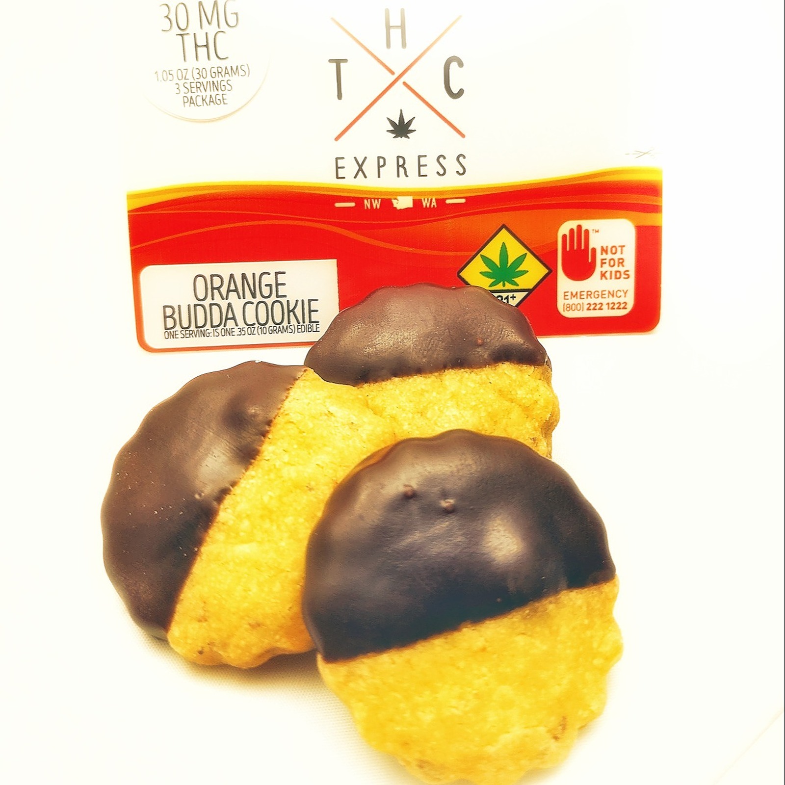 THC Express Orange Budda Shortbread Cookies 30mg 3Pack Leafly