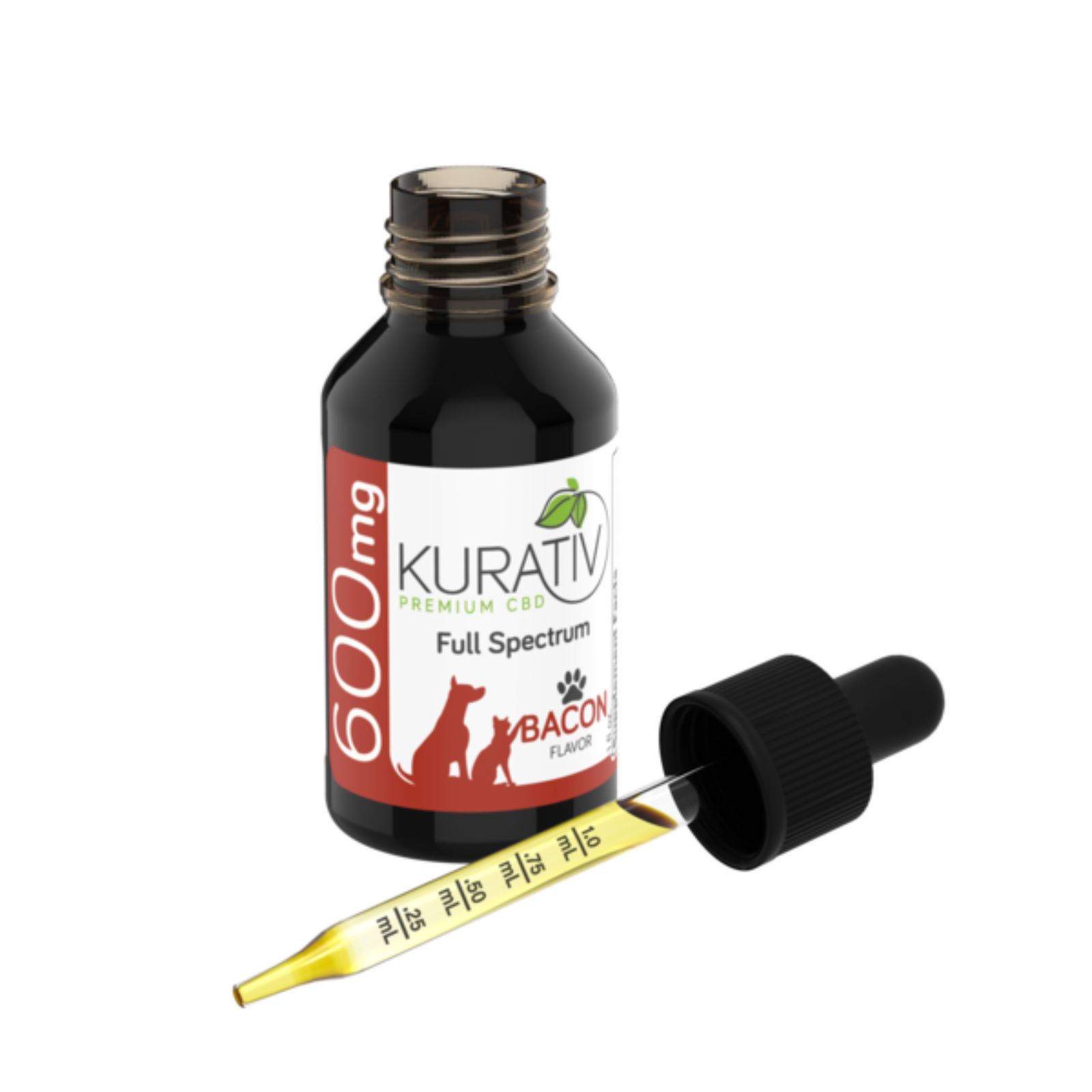 Kurativ CBD: Kurativ CBD Pet Oil Full Spectrum Bacon Flavored 600mg ...