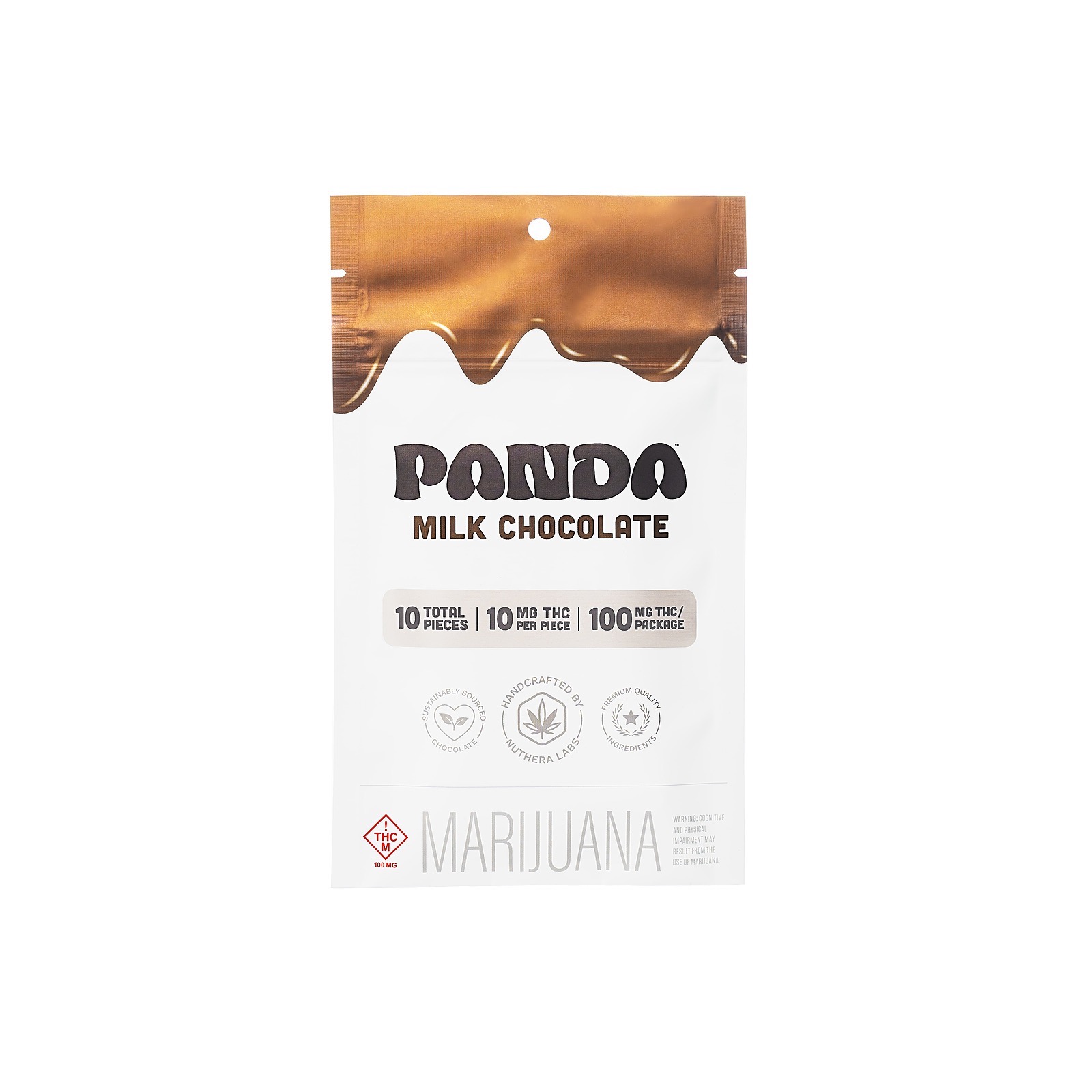 Nuthera Panda Chocolate Milk Chocolate 100mg Bar Leafly