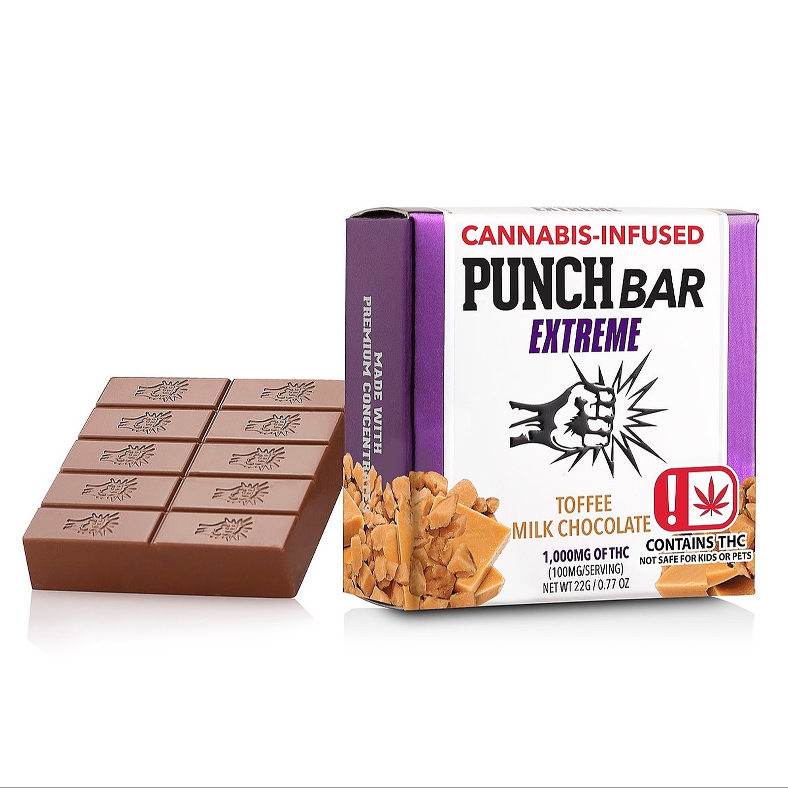 Punch: Milk Chocolate Toffee Extreme OK 1000MG PunchBar | Leafly