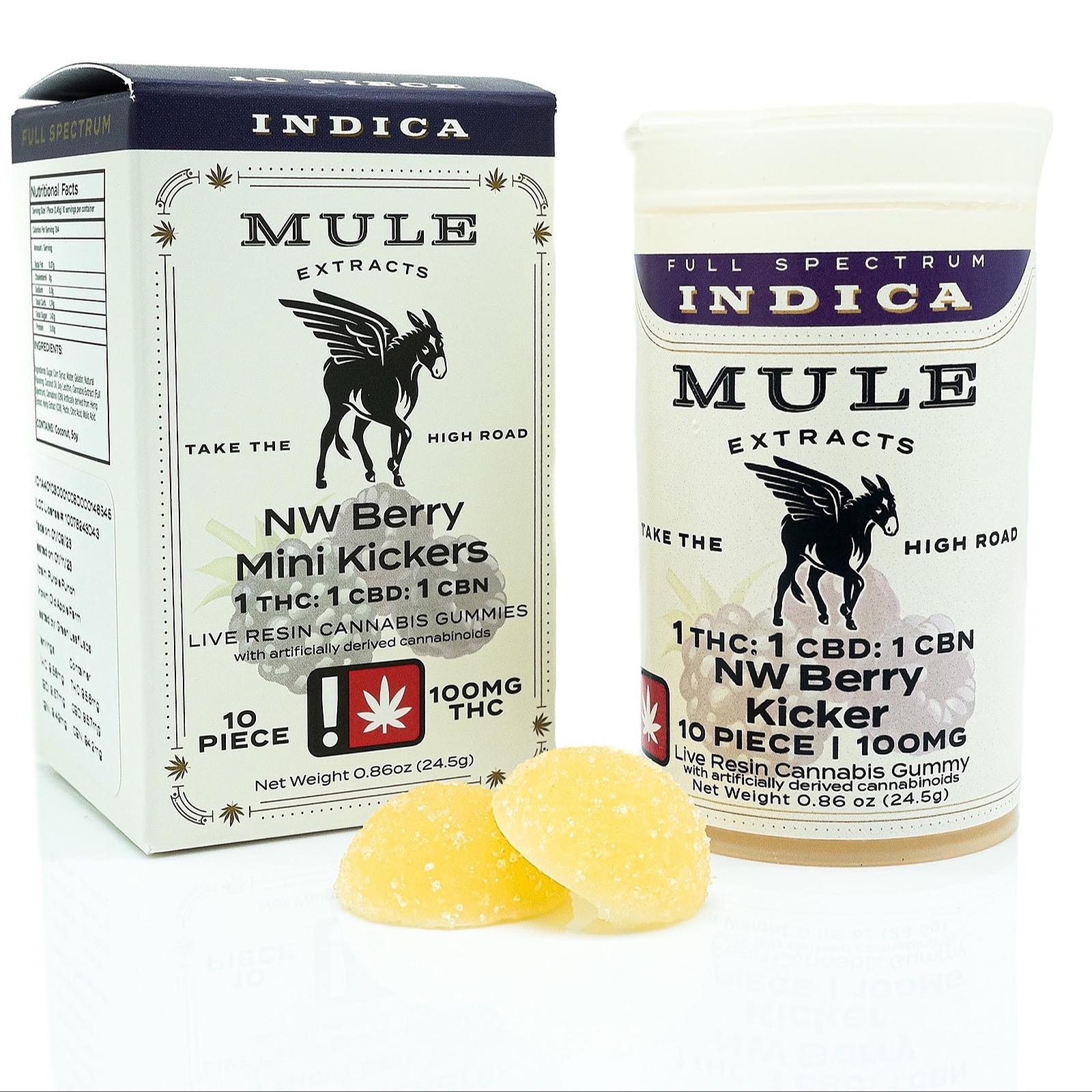 Mule Extracts 10 Piece 100mg NW Berry 111 Indica Mini Kickers Leafly