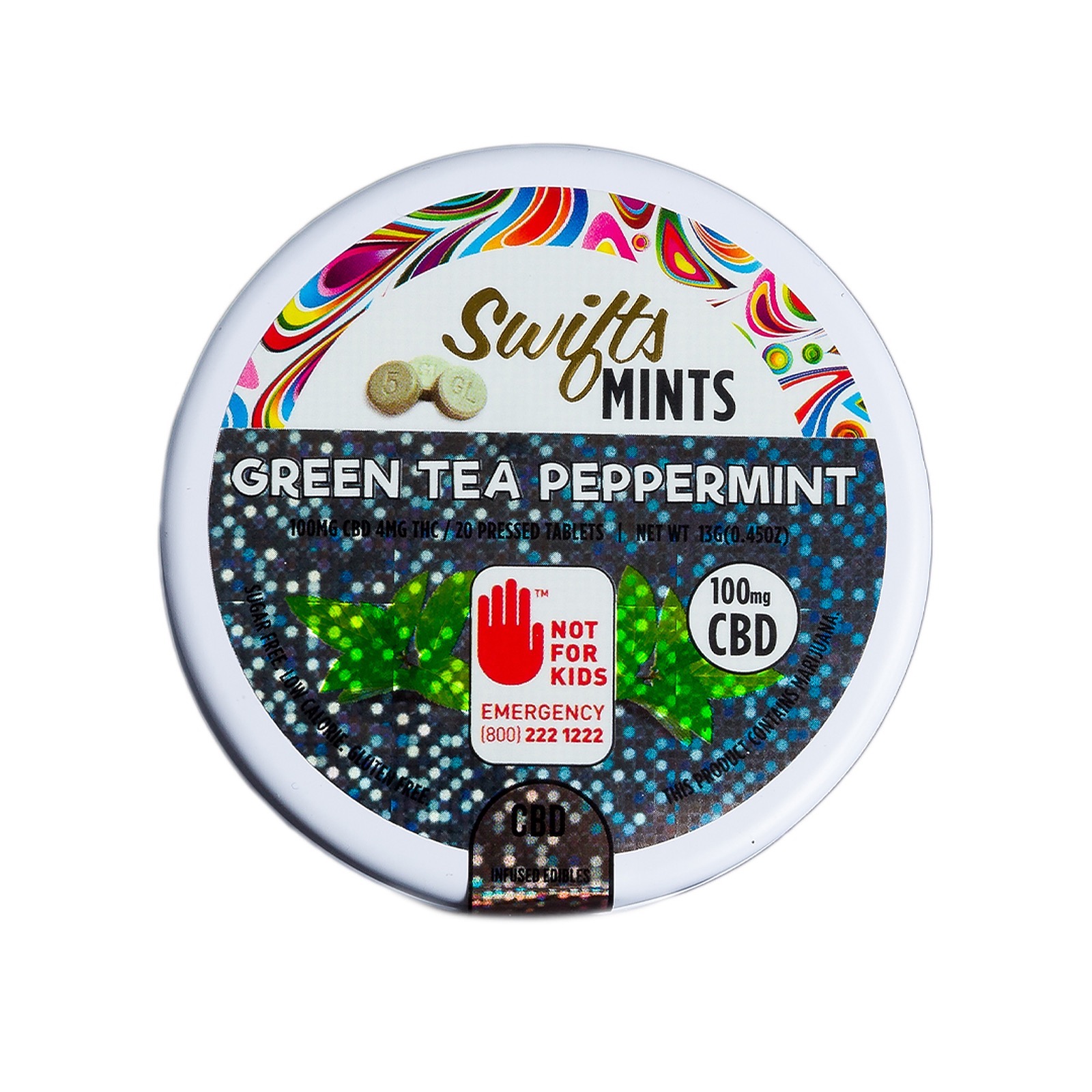 Swifts Edibles Green Tea Peppermint Mints (CBD) 100mg 20pack Leafly