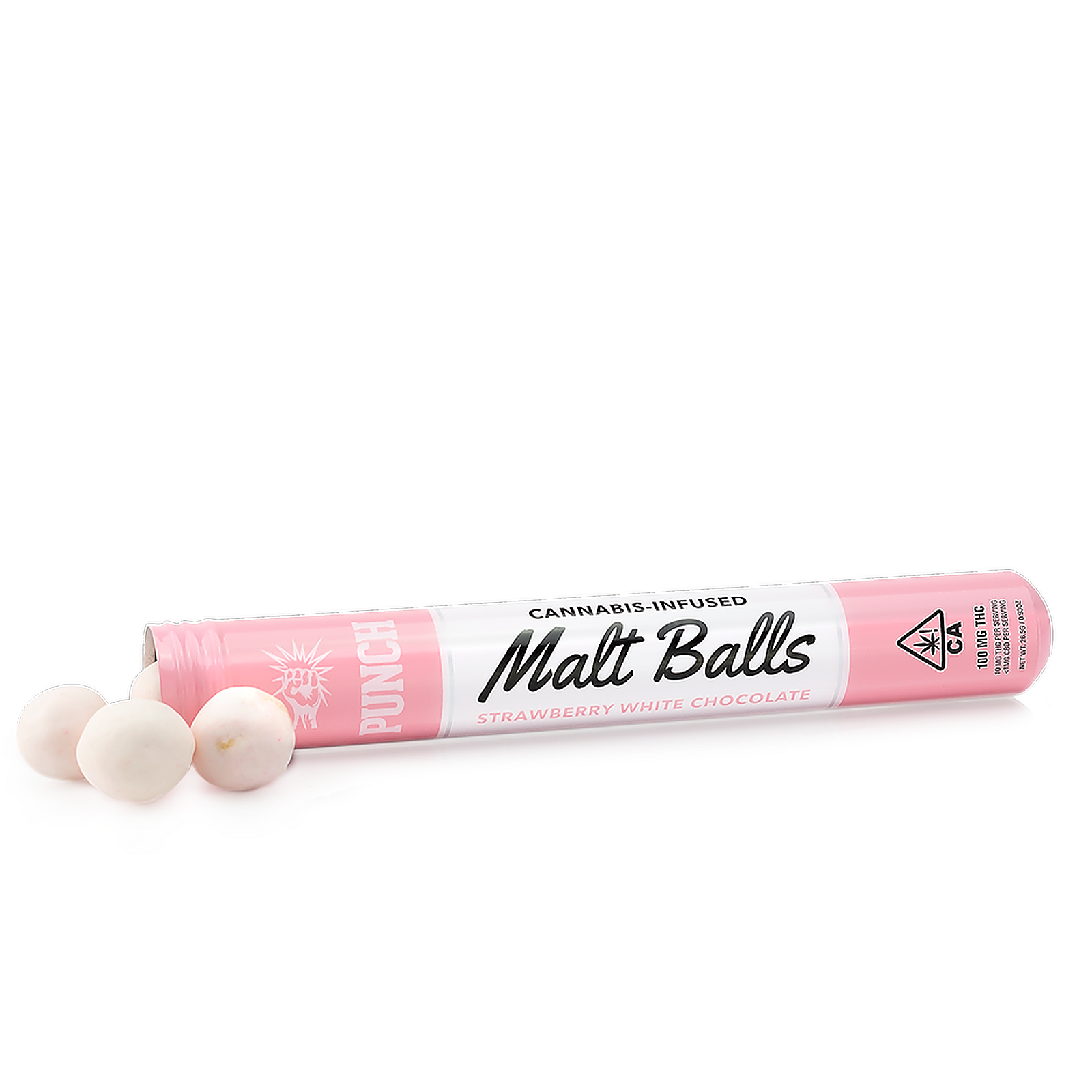 Punch Edibles Strawberry White Chocolate Malt Balls Leafly