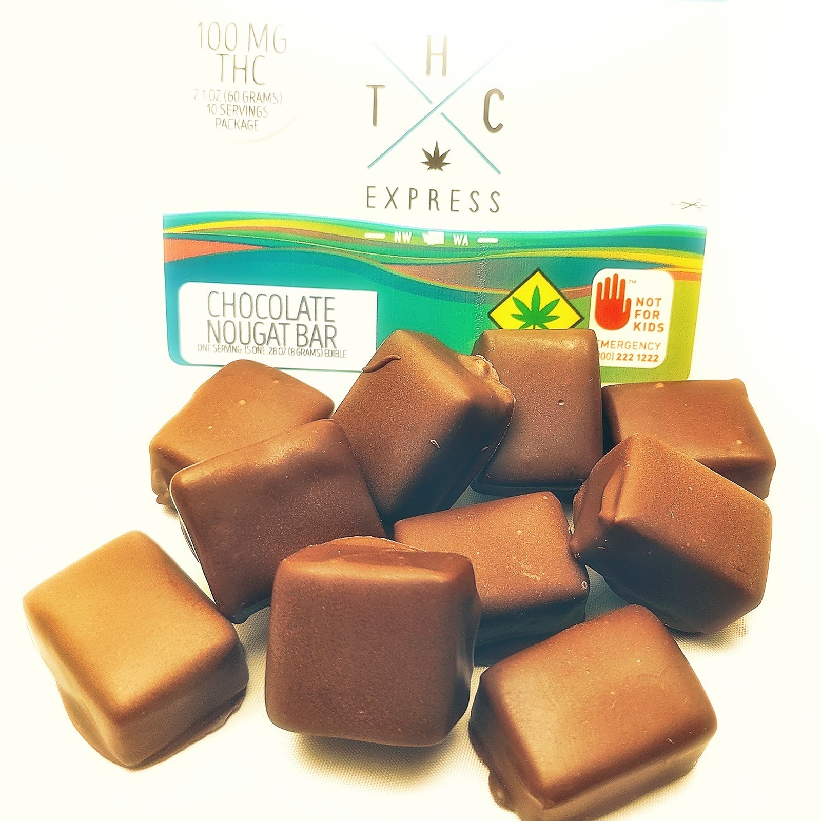 Chocolate Nougat Bars 100mg 10Pack Leafly