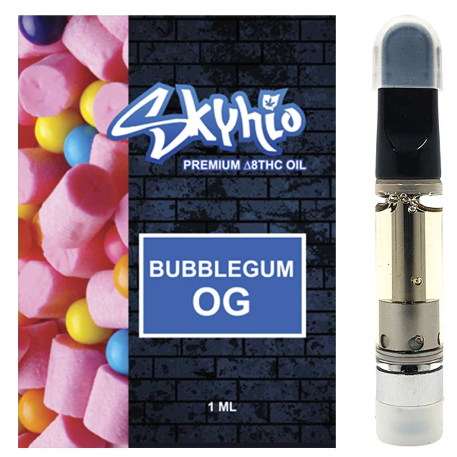 Skyhio: Delta 8 THC Vape Cartridge: Bubblegum OG | Leafly