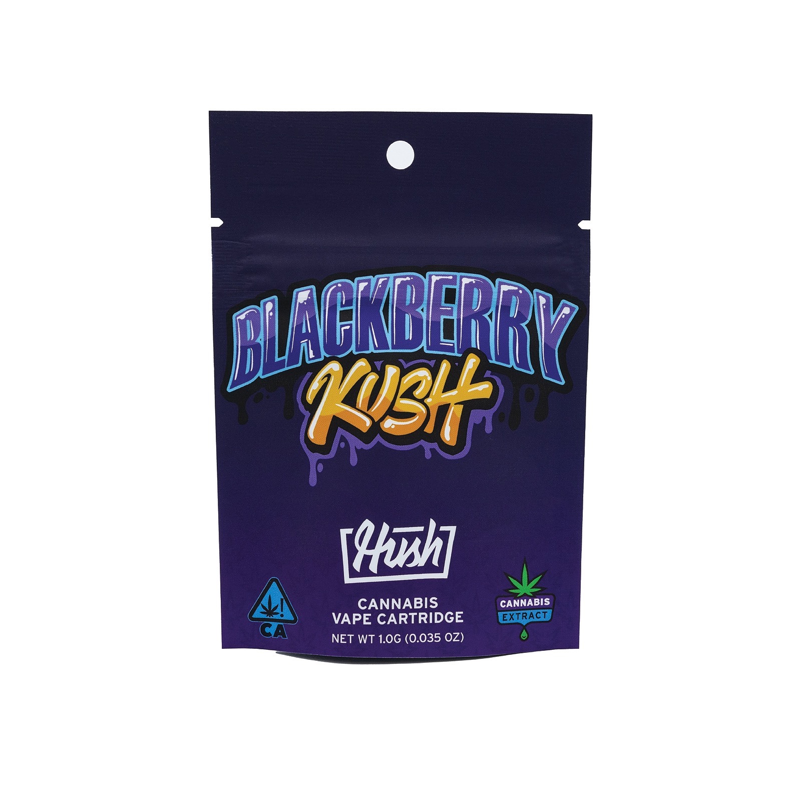 HUSH: Blackberry Kush Flavored Distillate Vape Cartridge 1g | Leafly