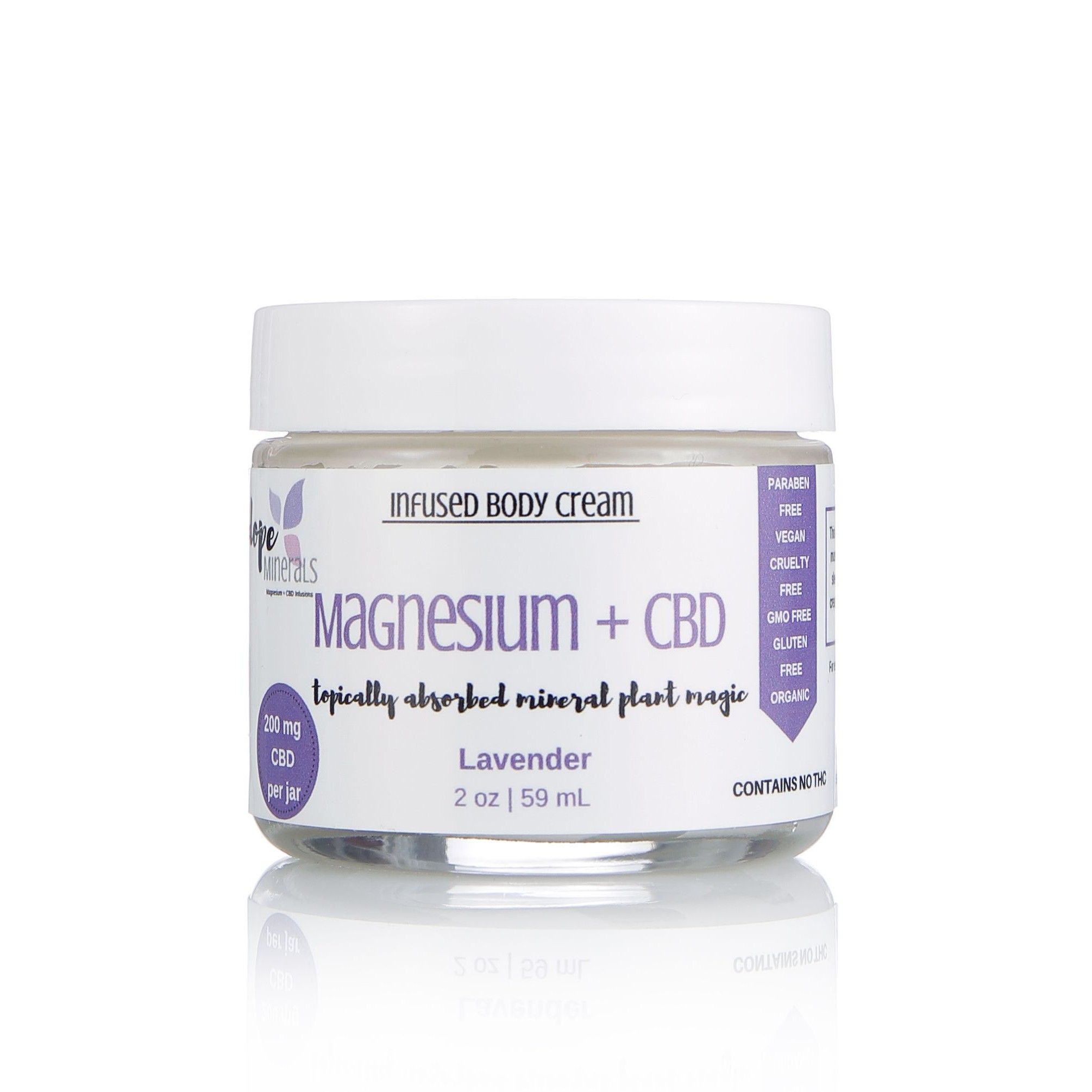 Magnesium + Full Spectrum Hemp Cream (200 mg/2 oz) Lavender