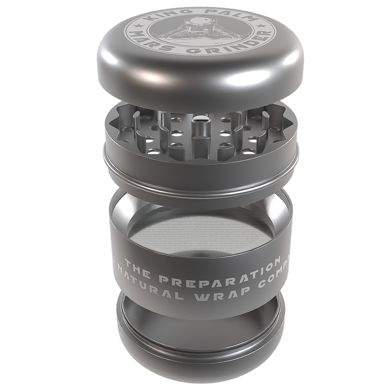 King Palm 4 Piece Metal Grinder with Kief Catcher Leafly