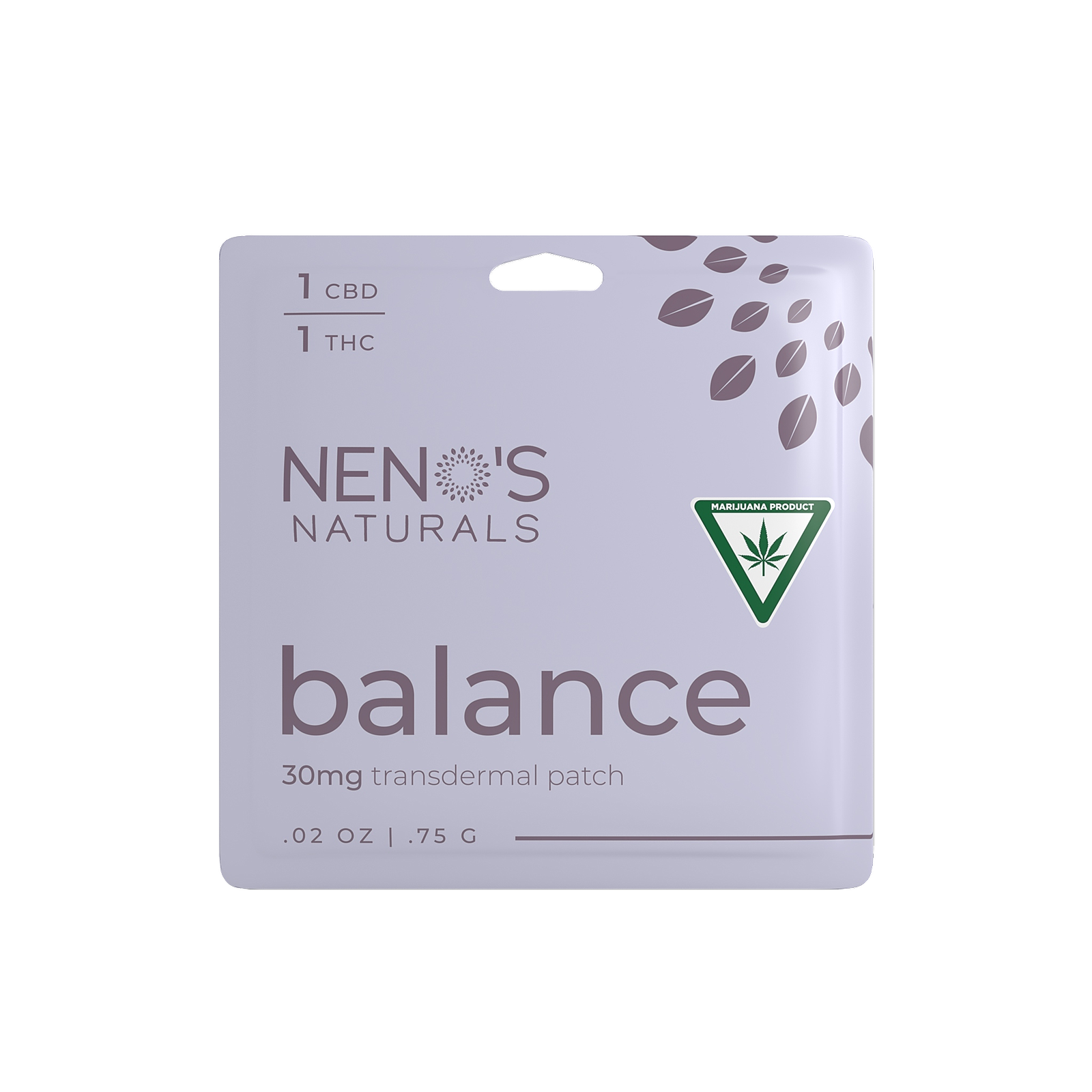 Neno's Naturals 1:1 THC/CBD Balance Patch 30mg