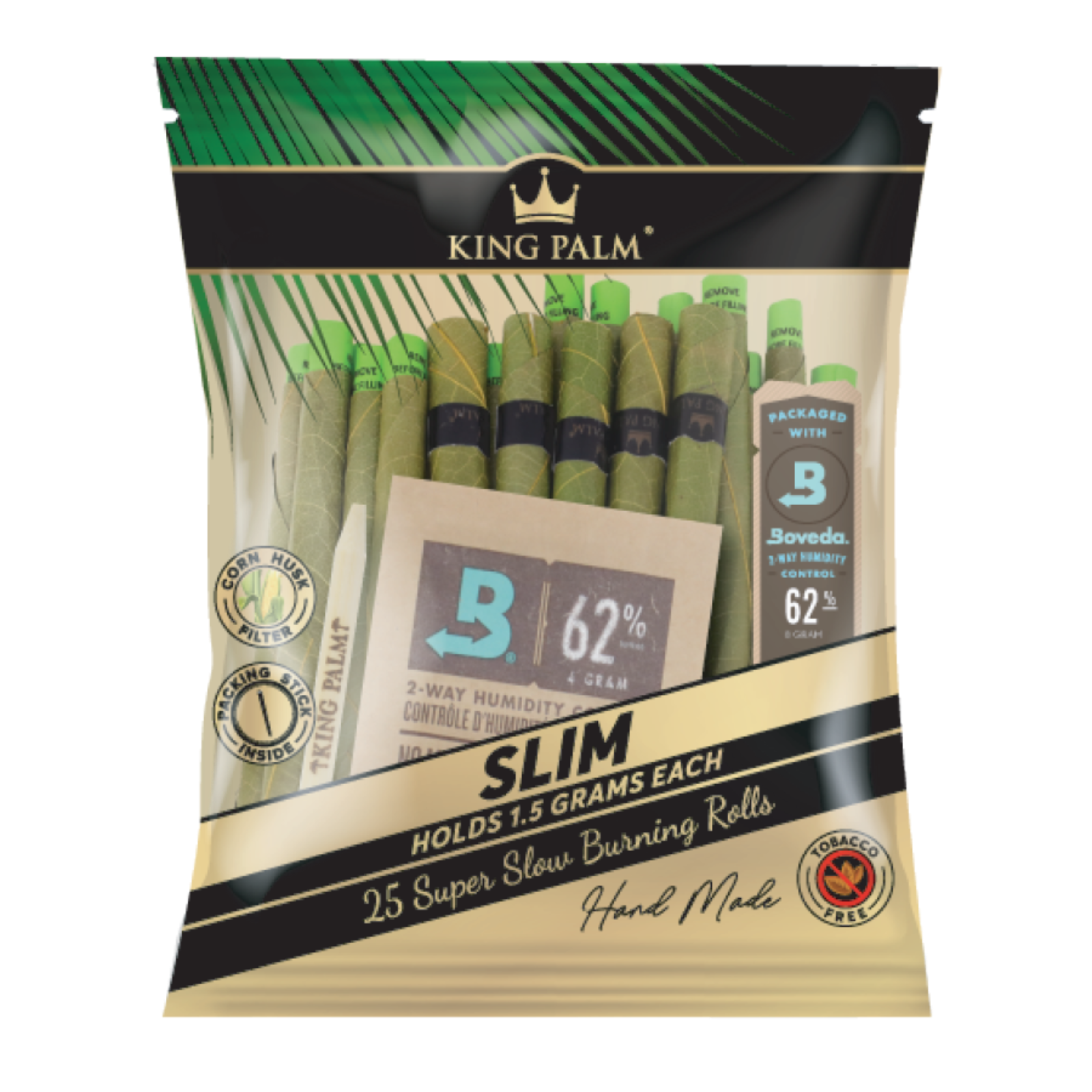 King Palm Leaf Rolls WrapsRollie Size Holds 0.5 Grams4 Packs and Freebies 
