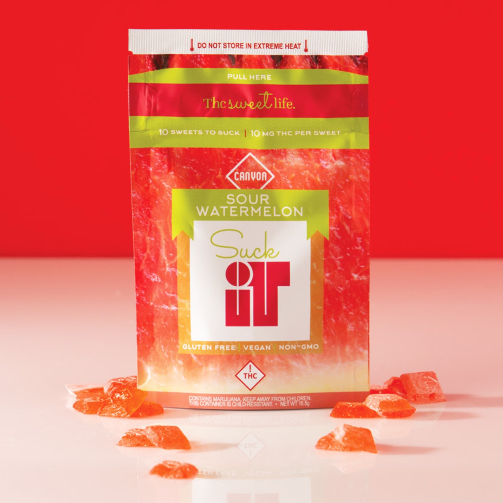 Sour Watermelon Suck It Hard Candies 100mg 10pack Leafly