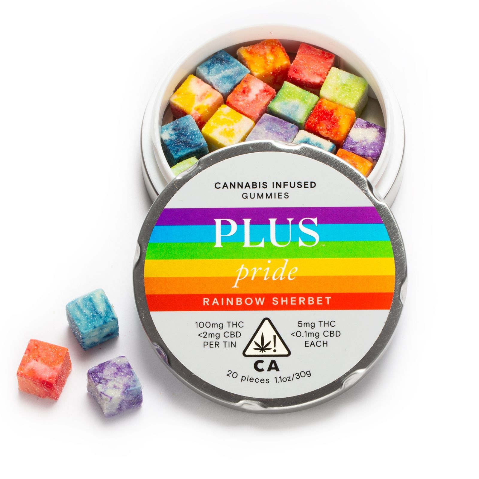 Pride Limited Edition Rainbow Sherbet Gummies 100mg 20pack