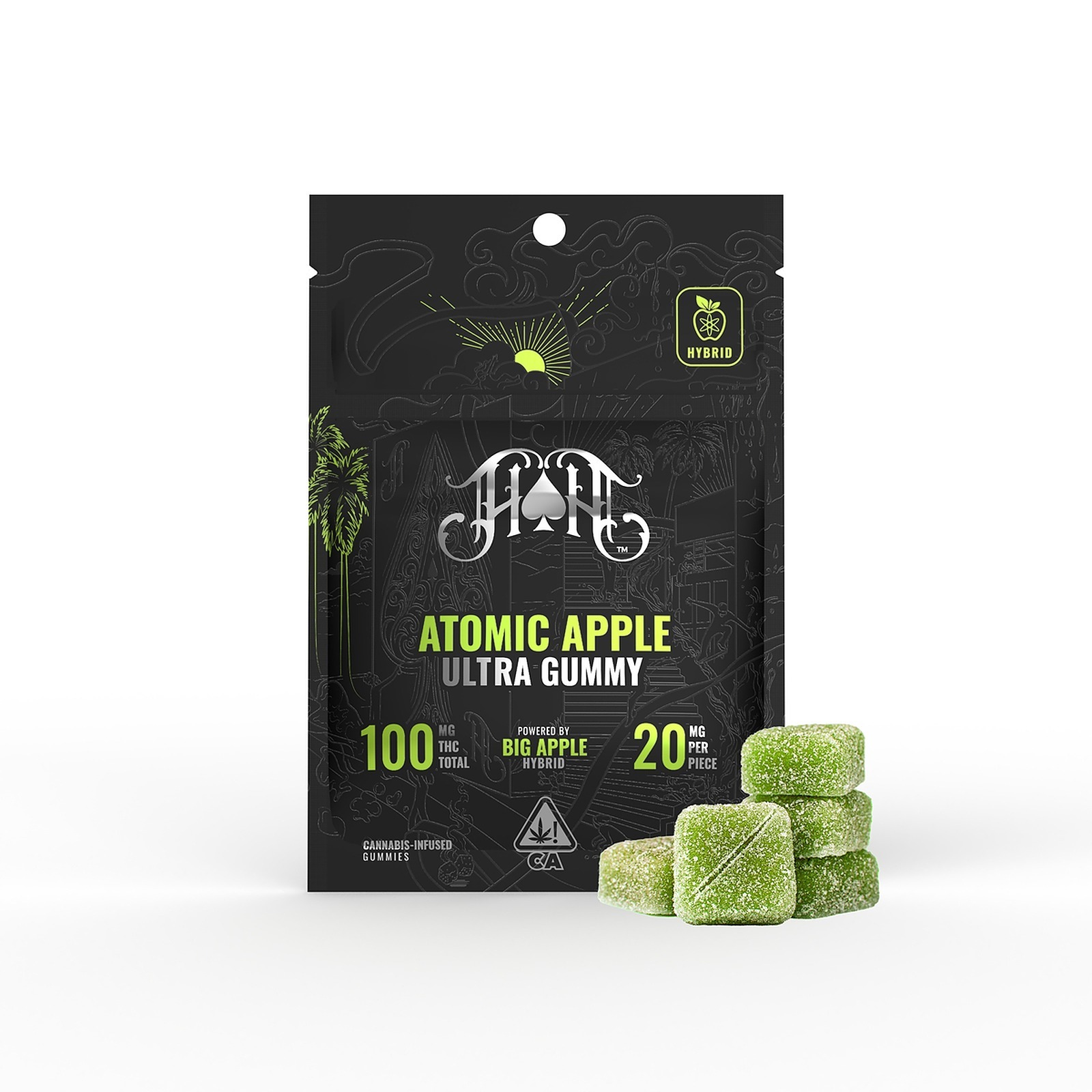 Heavy Hitters Atomic Apple Ultra Gummy 100mg 5 Pack Hybrid Leafly