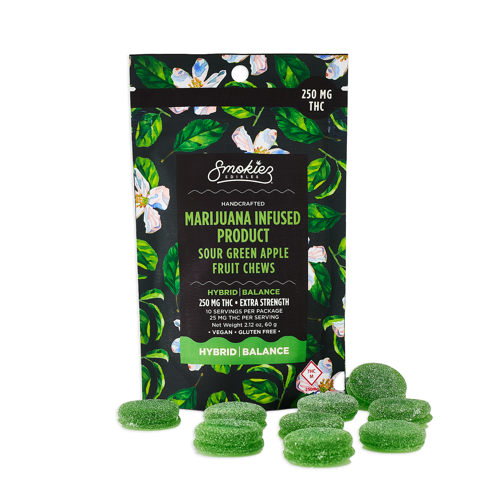 Smokiez Sour Green Apple 100mg CBG : 100mg THC 1:1 Fruit