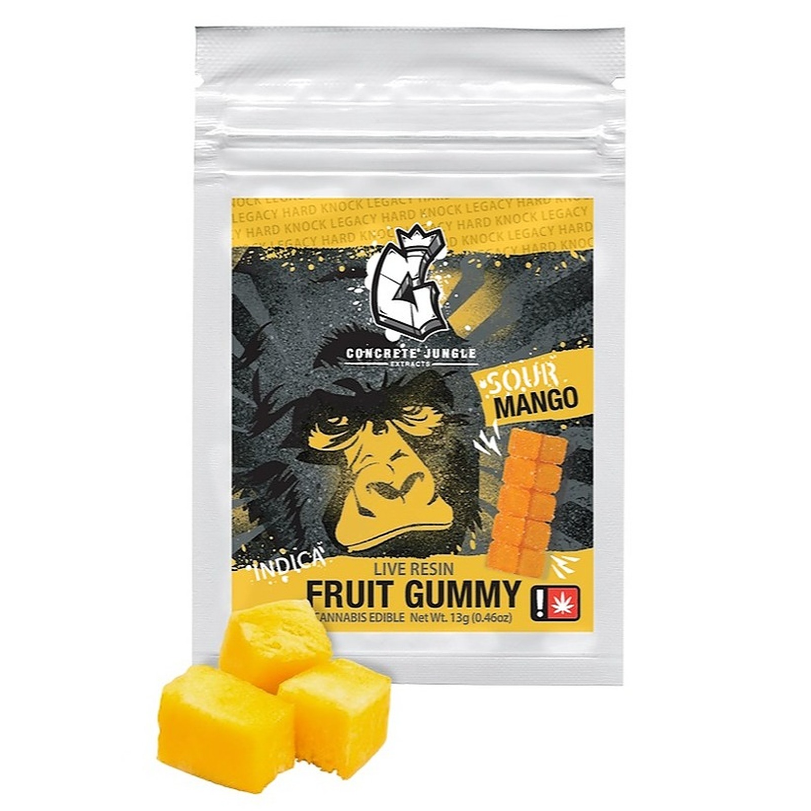 Concrete Jungle Extracts 100mg Live Resin Fruit Gummy Sour Mango