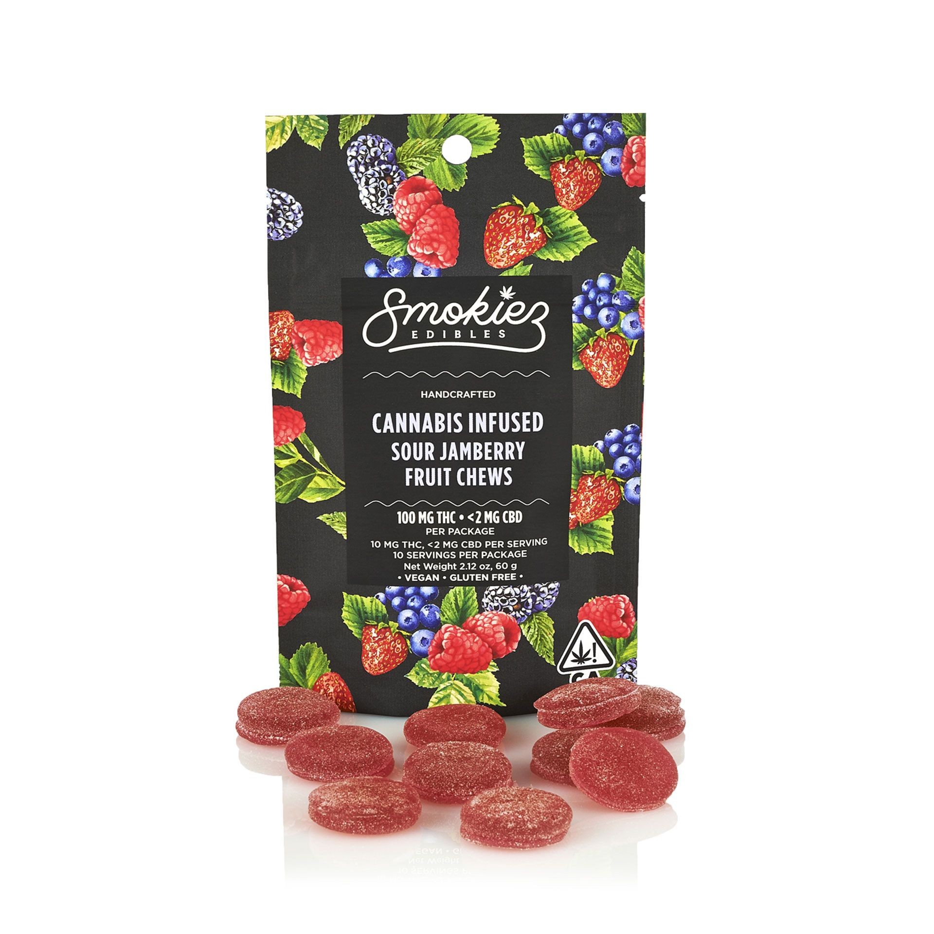 Smokiez Edibles: Sour Jamberry Gummiez 100mg 10-pack - California | Leafly