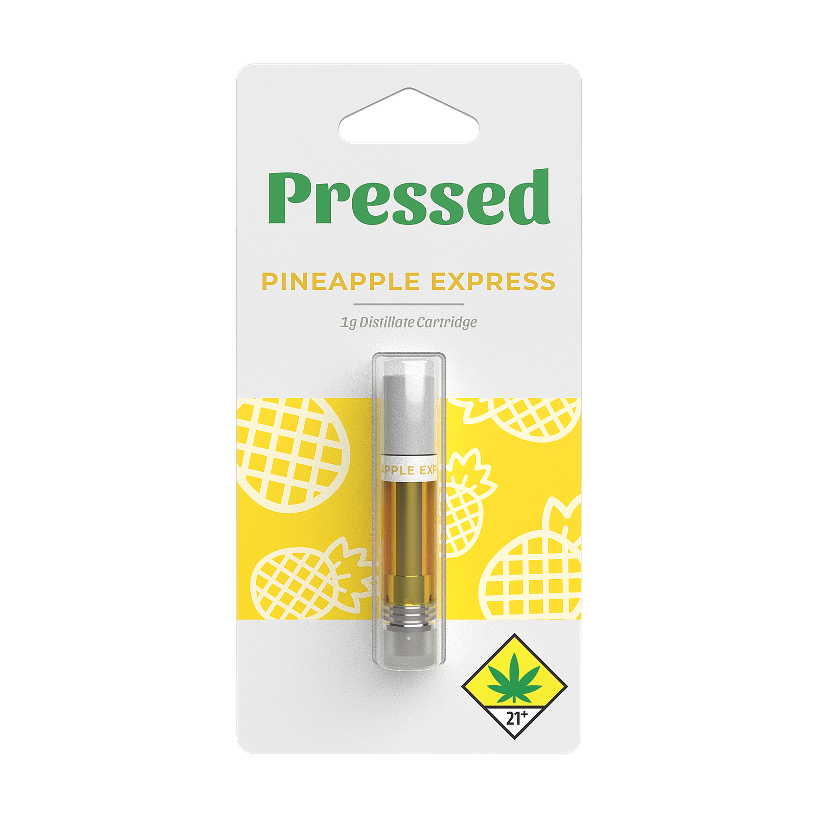 Pressed Pineapple Express distillate cartridge Leafly