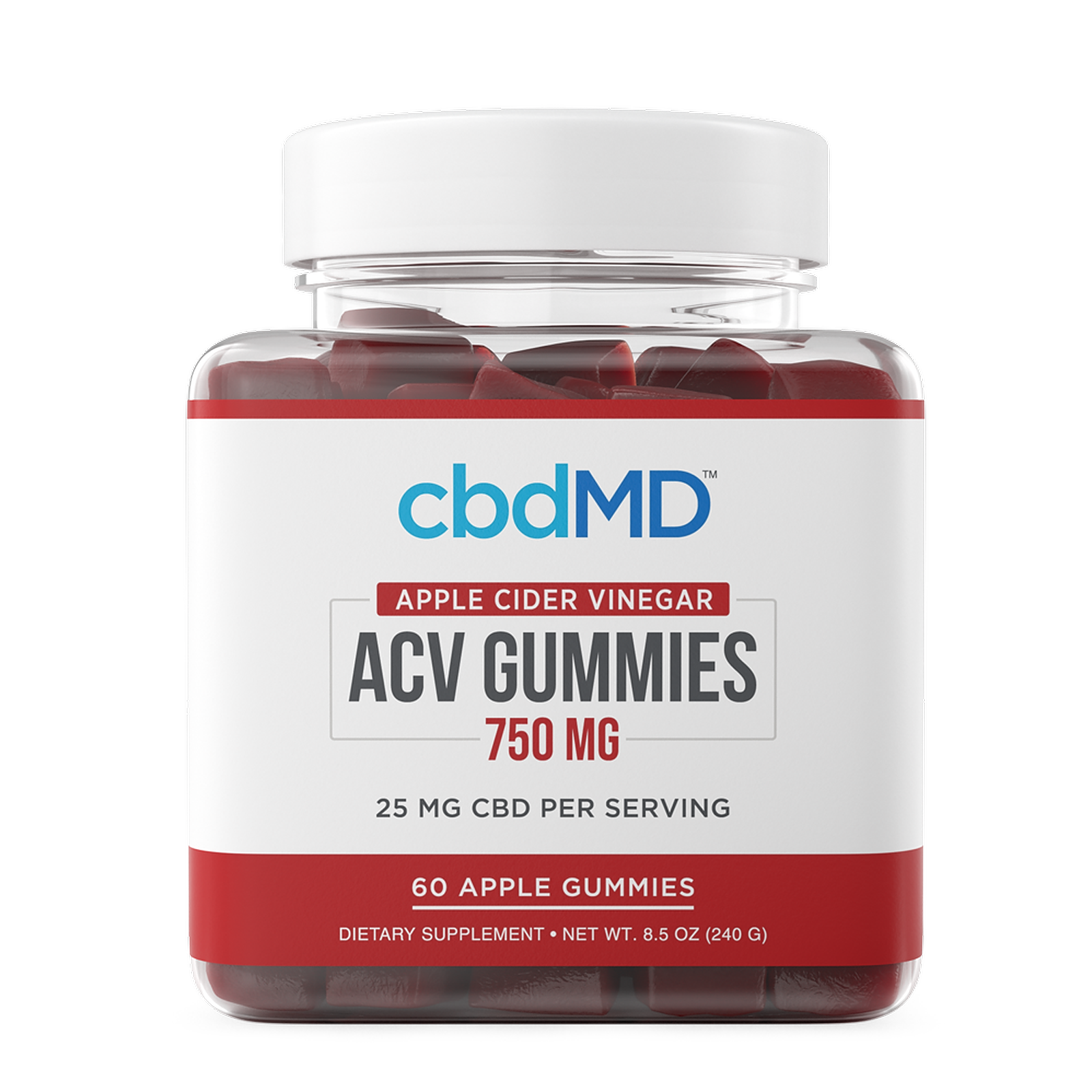 cbdMD Apple Cider Vinegar CBD Gummies 750mg Leafly