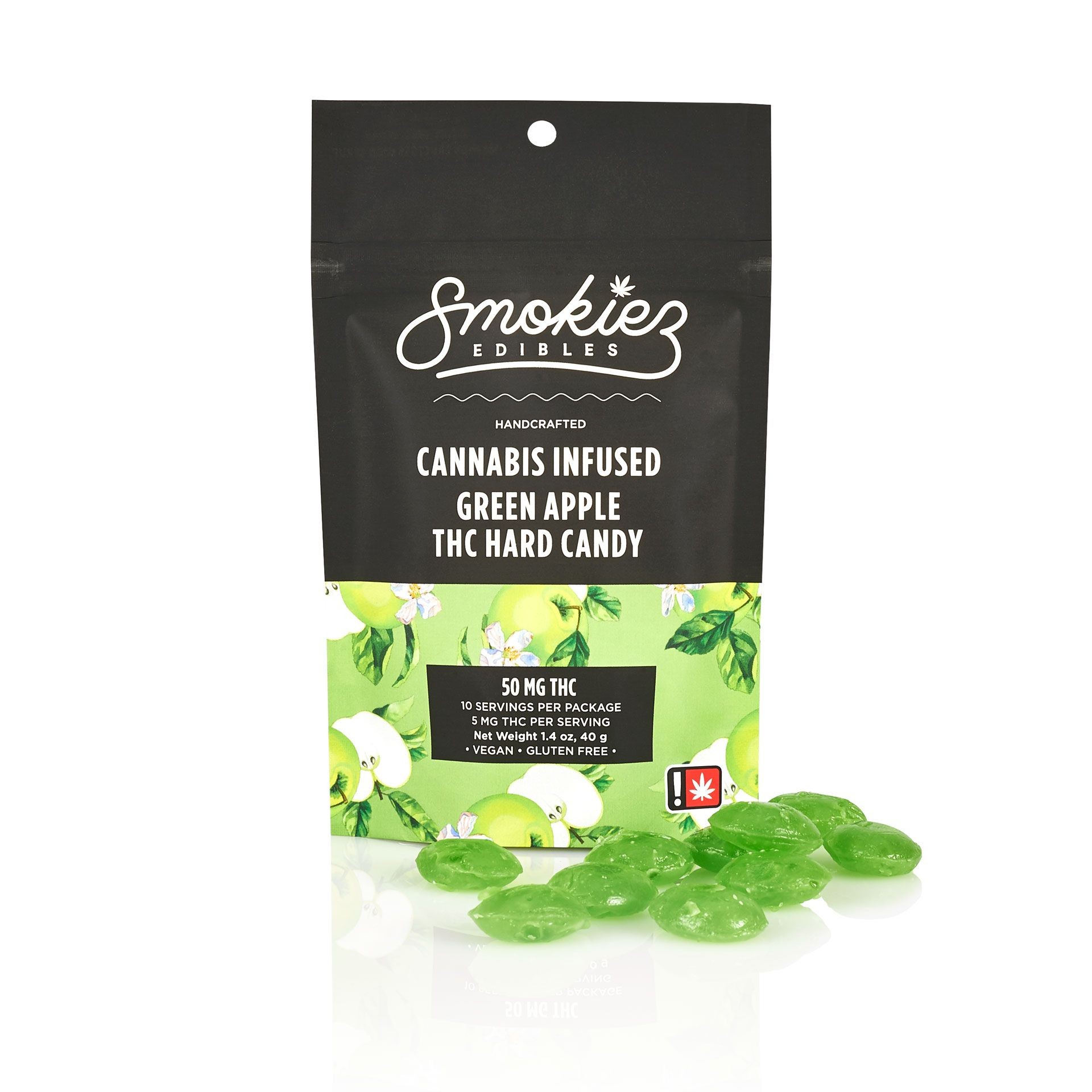 Smokiez Edibles Green Apple Hard Candy, 50mg THC OR Leafly