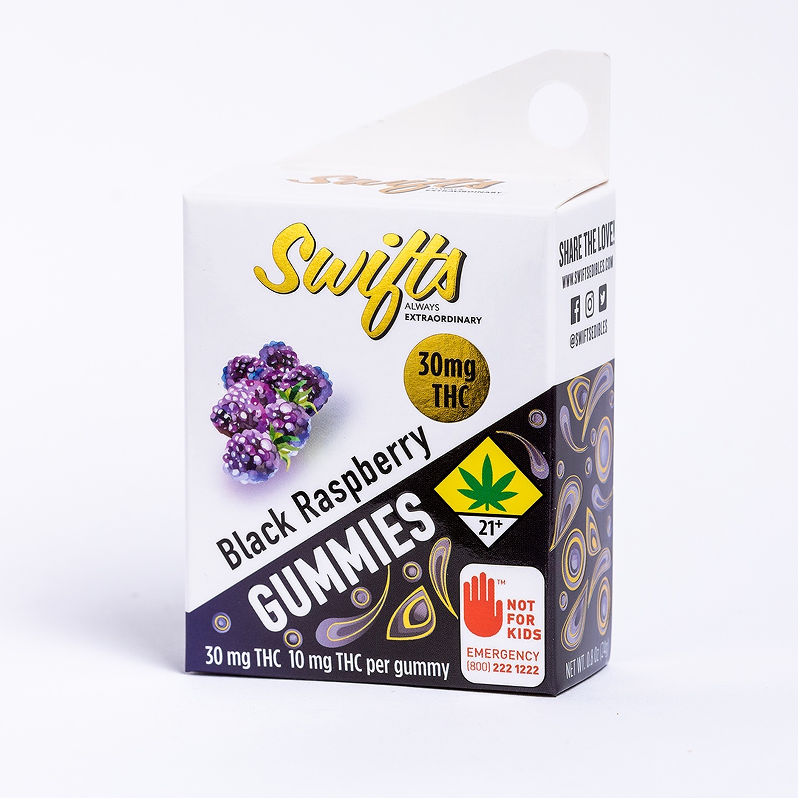 Swifts Coastal Confectionery: Black Raspberry Gummies (THC) 30mg 3-pack ...