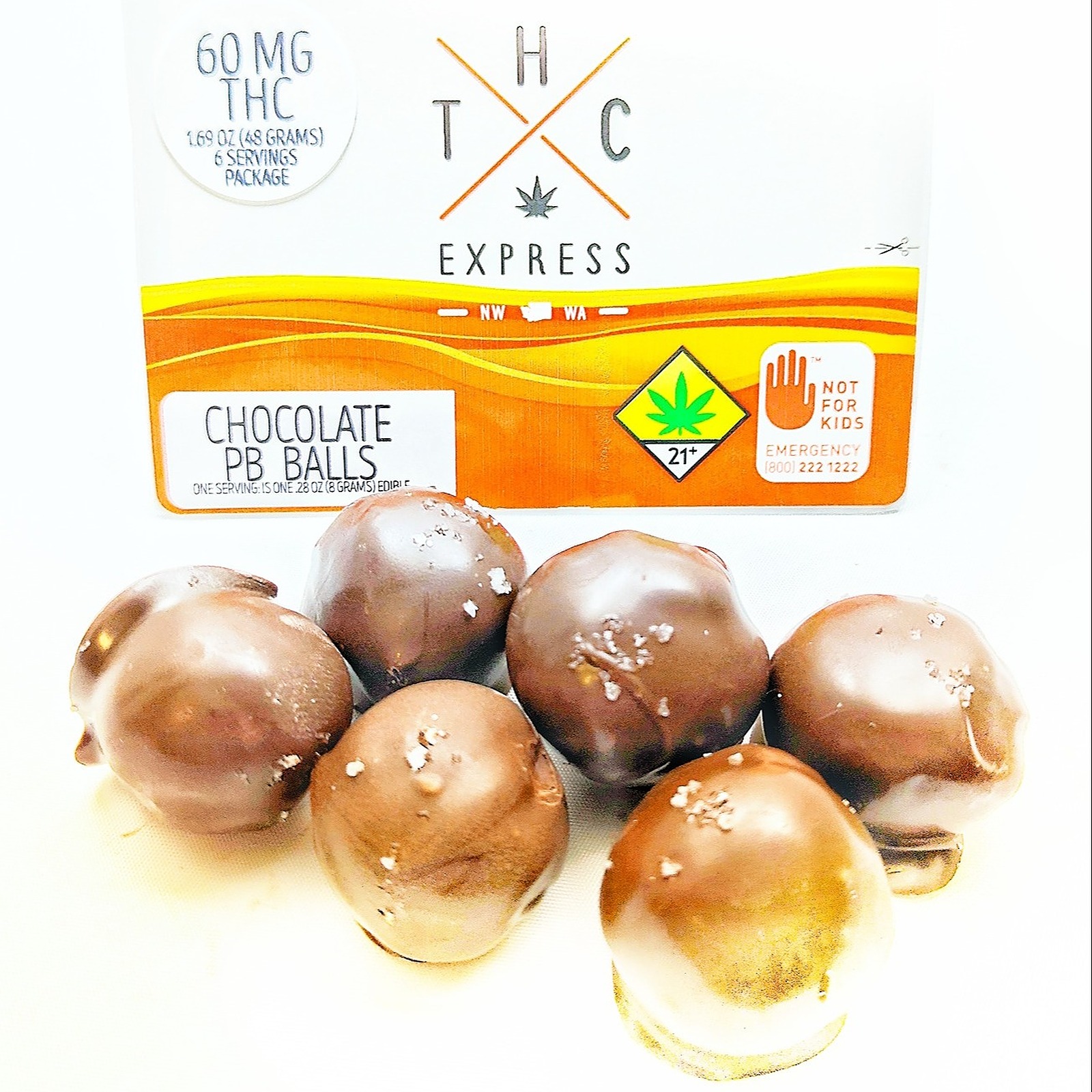 THC Express Chocolate Peanut Butter Balls 60mg 6Pack Leafly