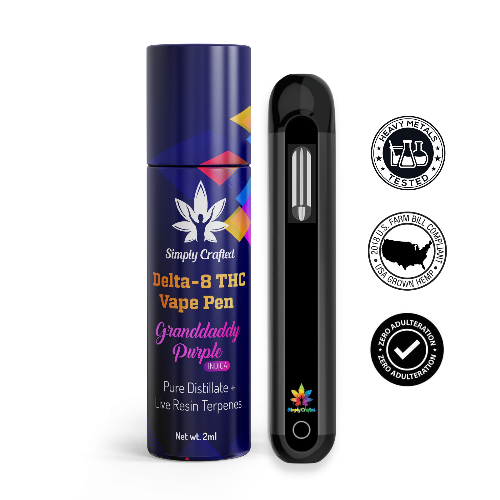Simply Crafted Free Shipping Save 25 With Code Leafly 2ml Delta 8 Thc Vape Pen 8632