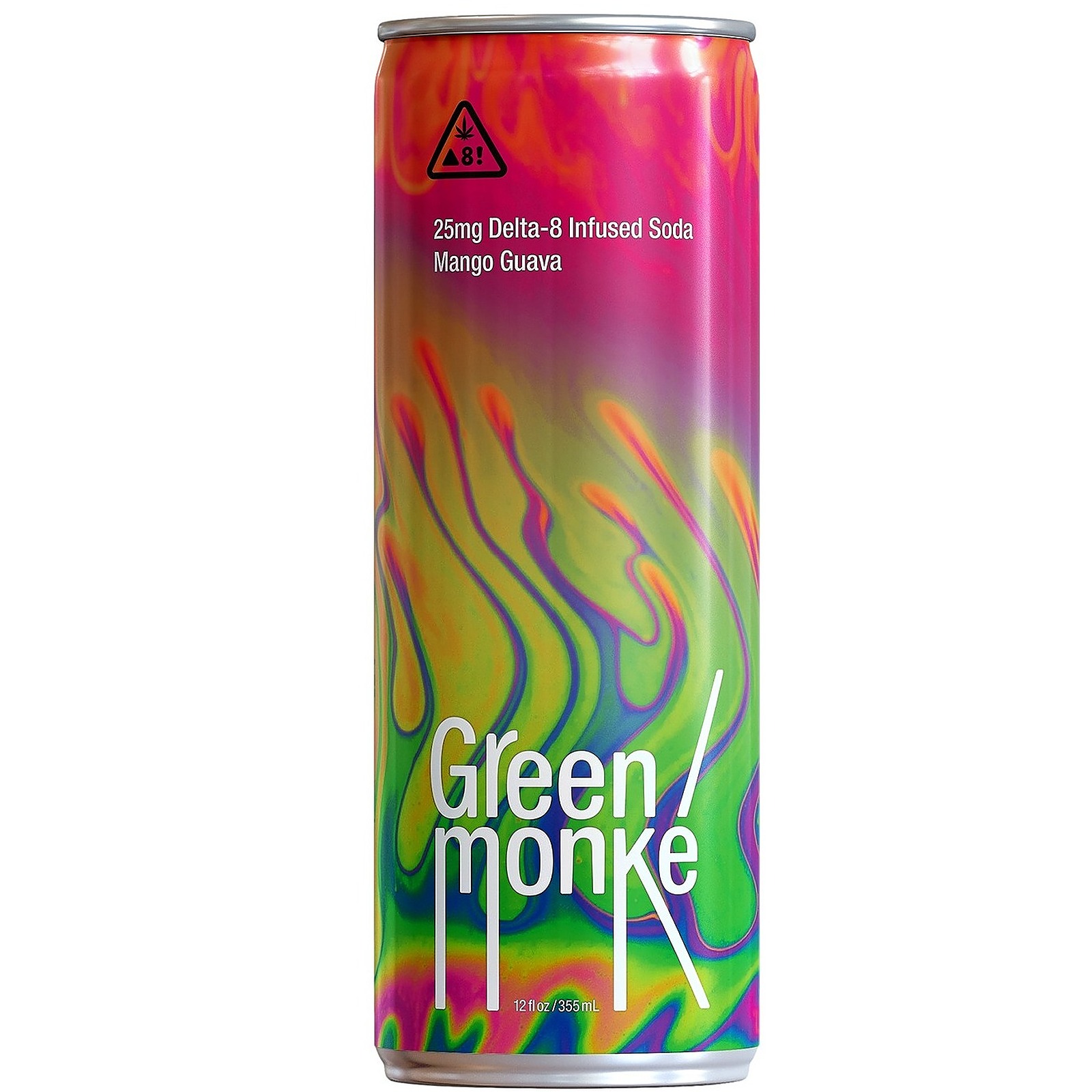 Green Monké: Delta-8 Mango Guava Infused Soda-25mg Delta 8 THC; 12 Fl ...