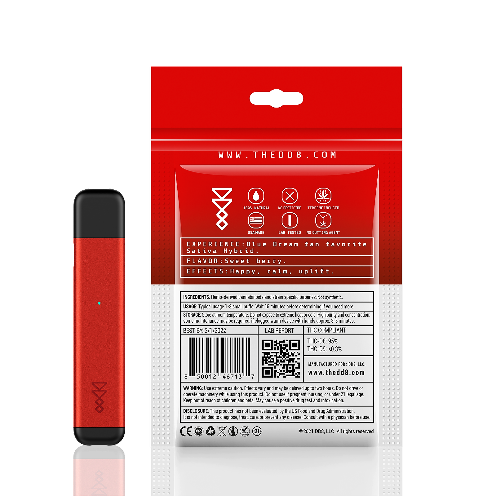 DD8 | Dose of Chill: DD8 Delta 8 Disposable Vape Pen - Blue Dream Hybrid -  1ml | Leafly
