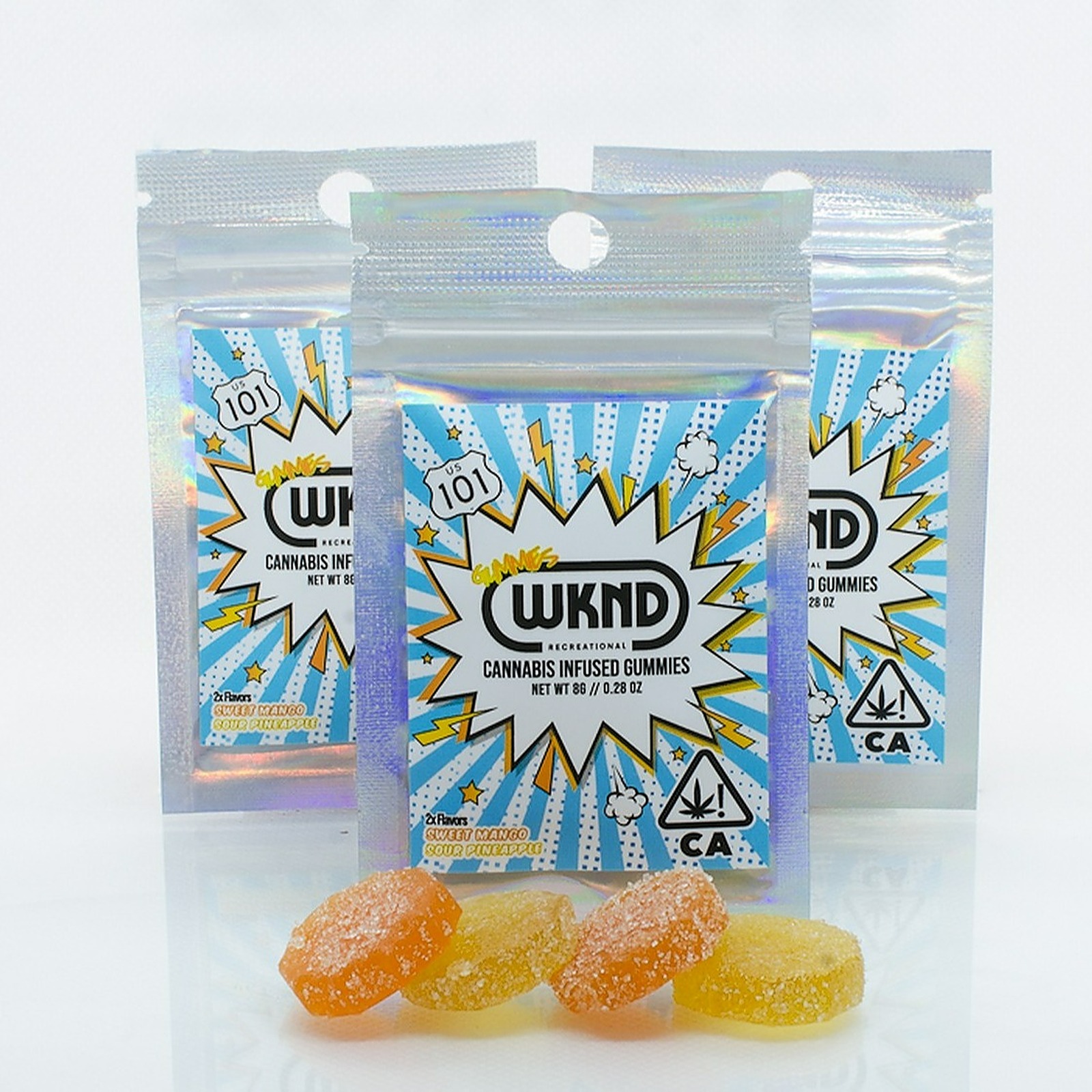 WKND Recreational Sweet Mango & Sour Pineapple Gummy 2Pk 40mg Leafly