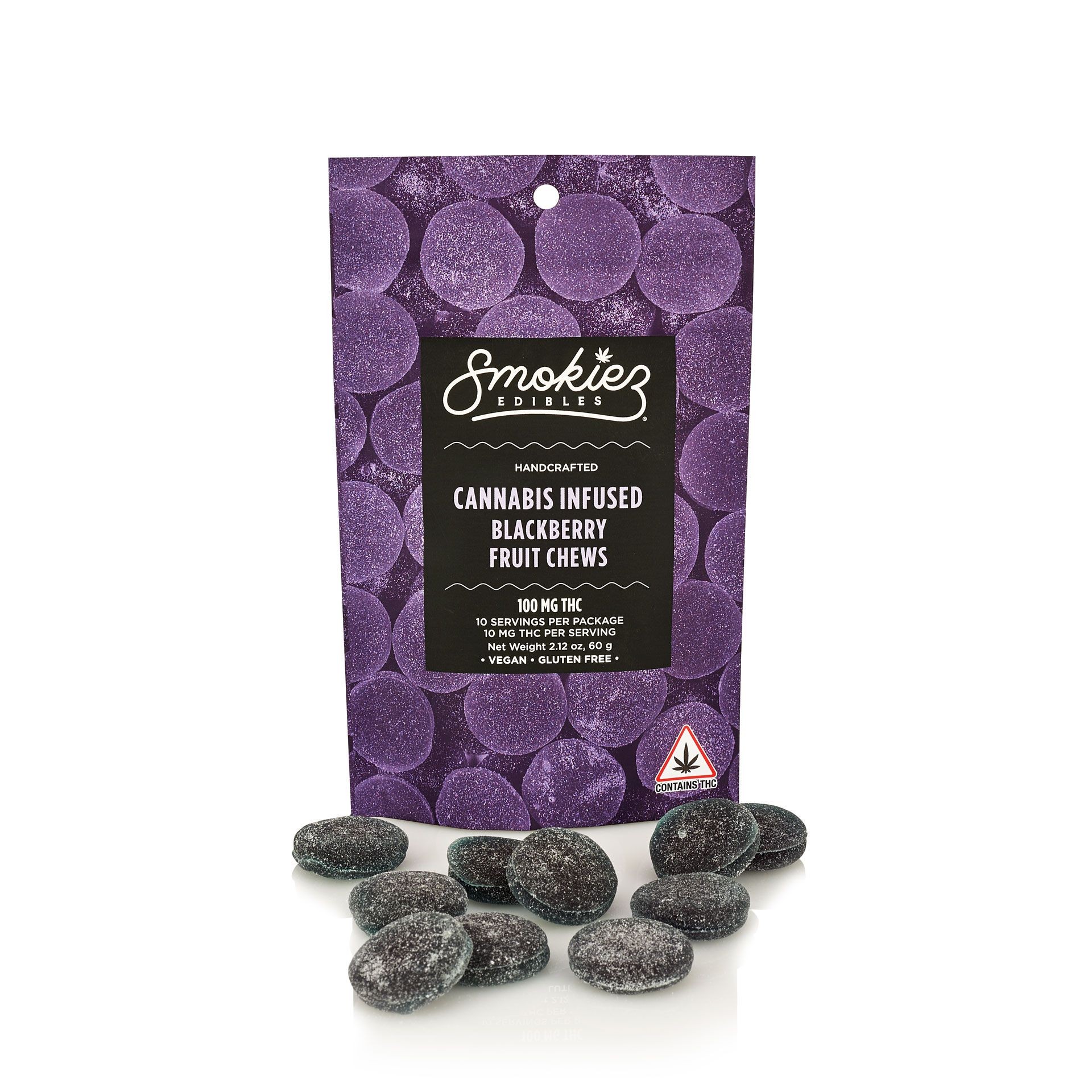 Smokiez Edibles Blackberry Fruit Chews, 100mg THC ME Leafly