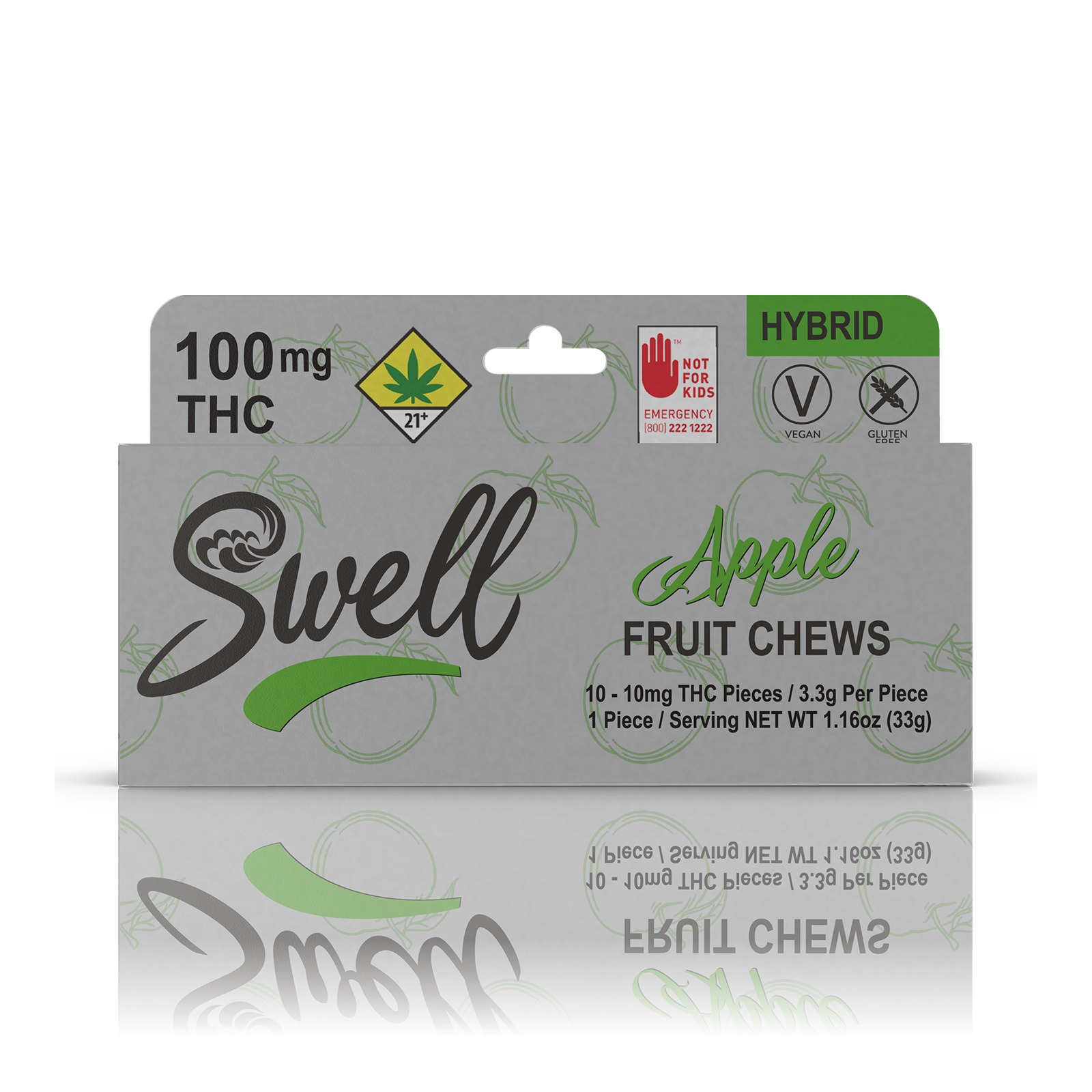 Swell Cannabis: Hybrid Apple Fruit Chews 100mg 10-pack | Leafly