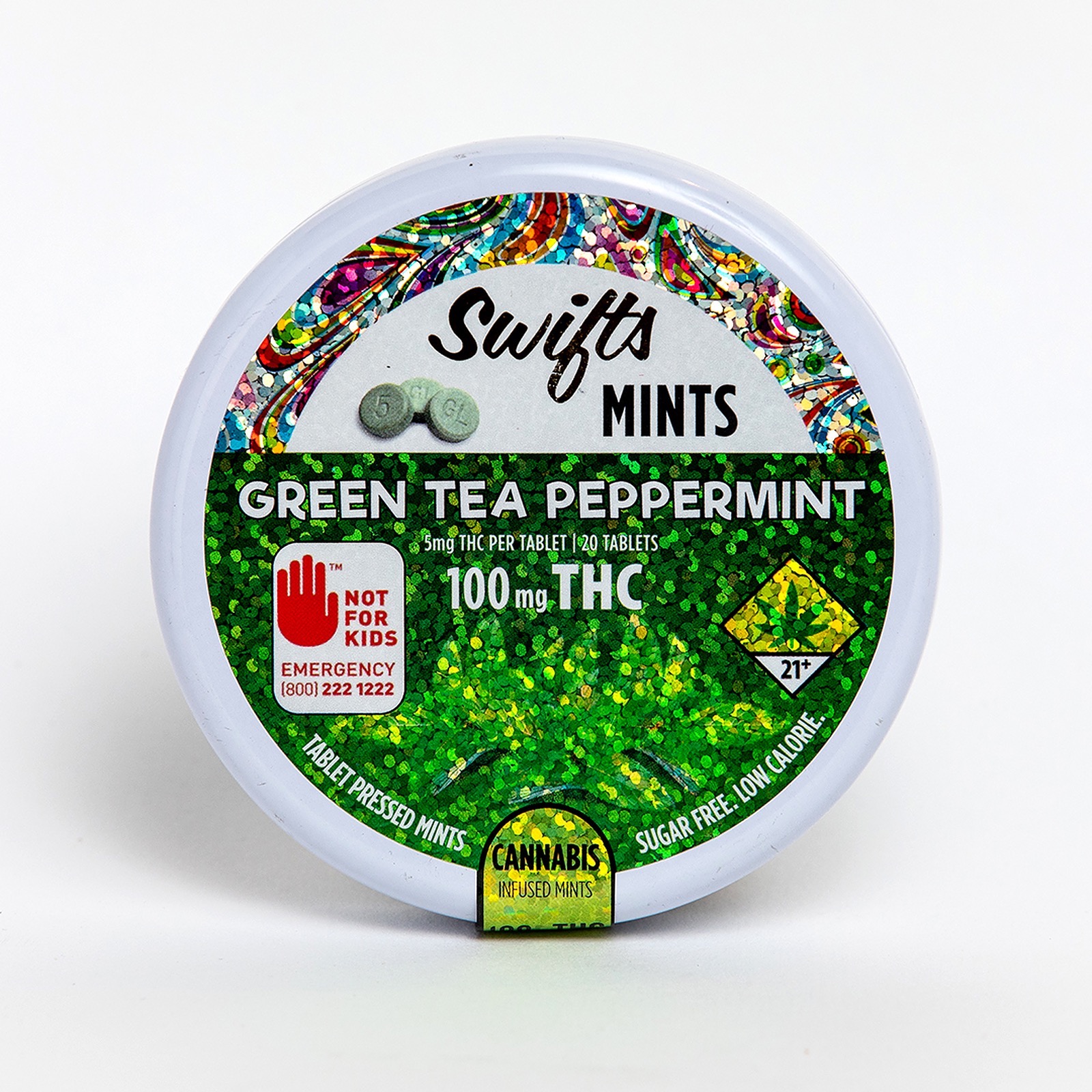 Swifts Coastal Confectionery Green Tea Peppermint Mints Indica 100mg