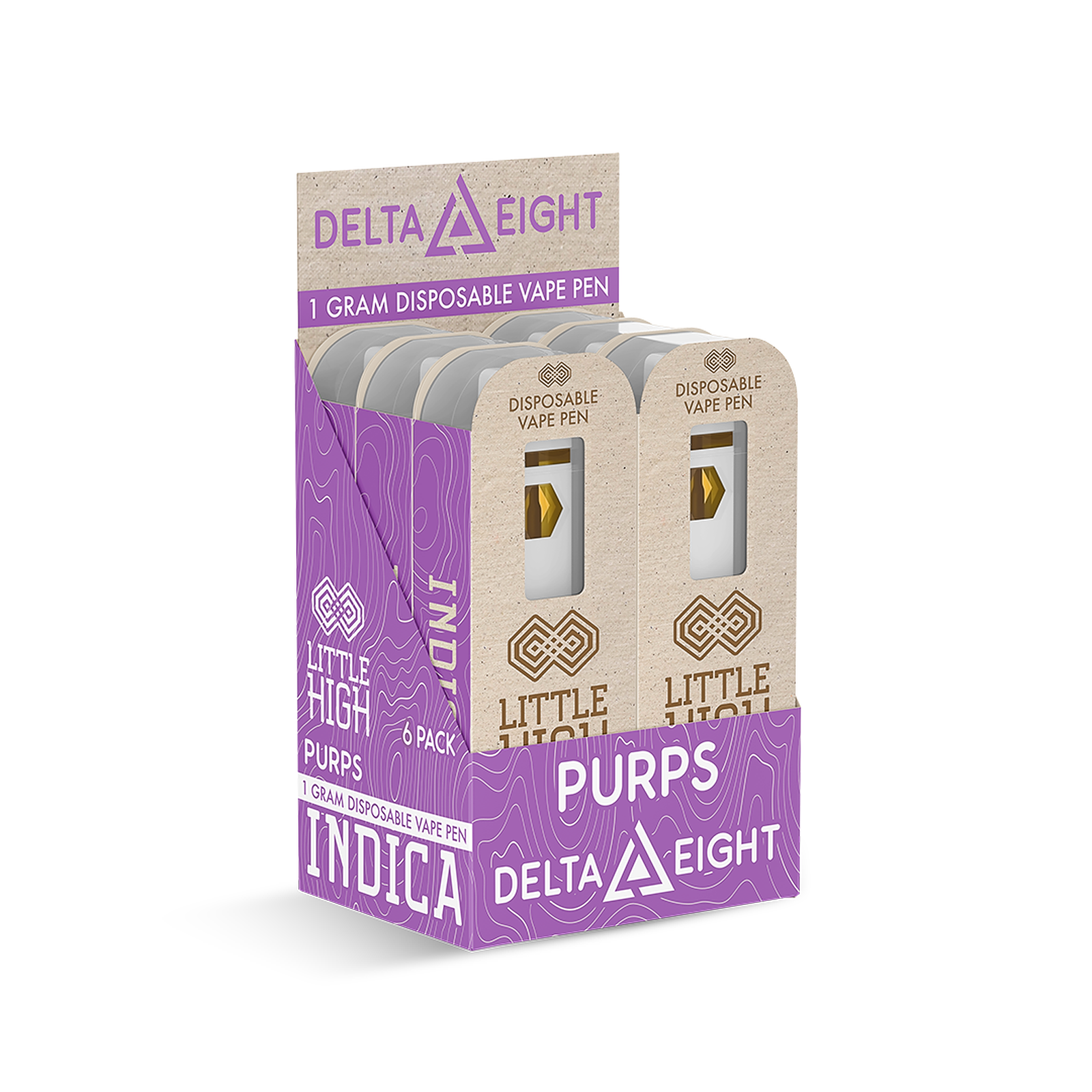 Little High: Little High - Delta-8 Indica - Purps - 1 Gram Disposable Pen