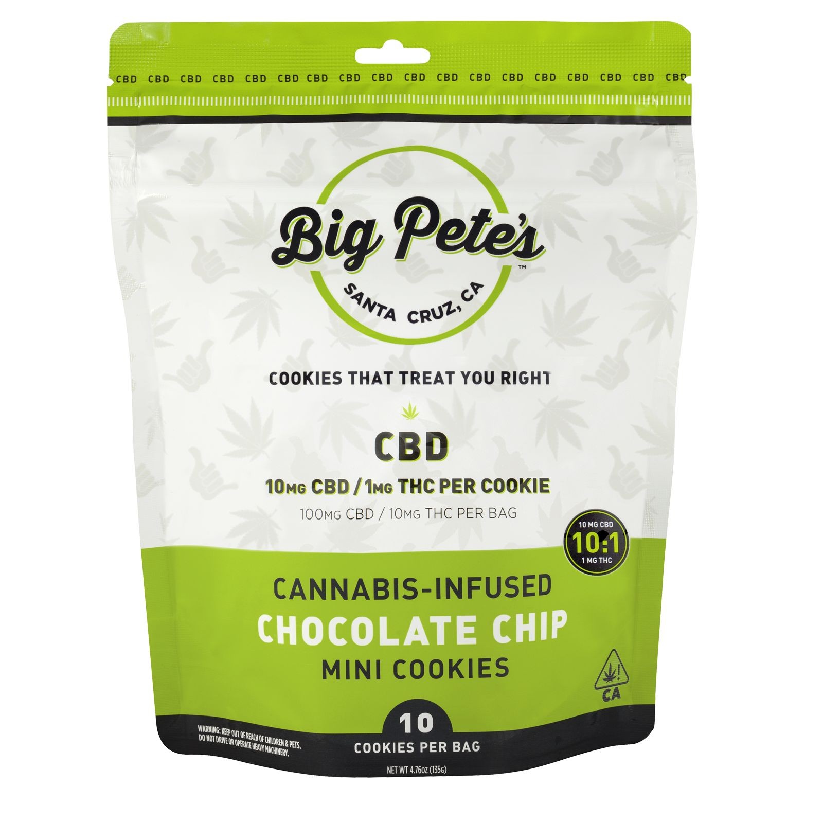 101 CBD Chocolate Chip Cookies 100mg 10pack Leafly