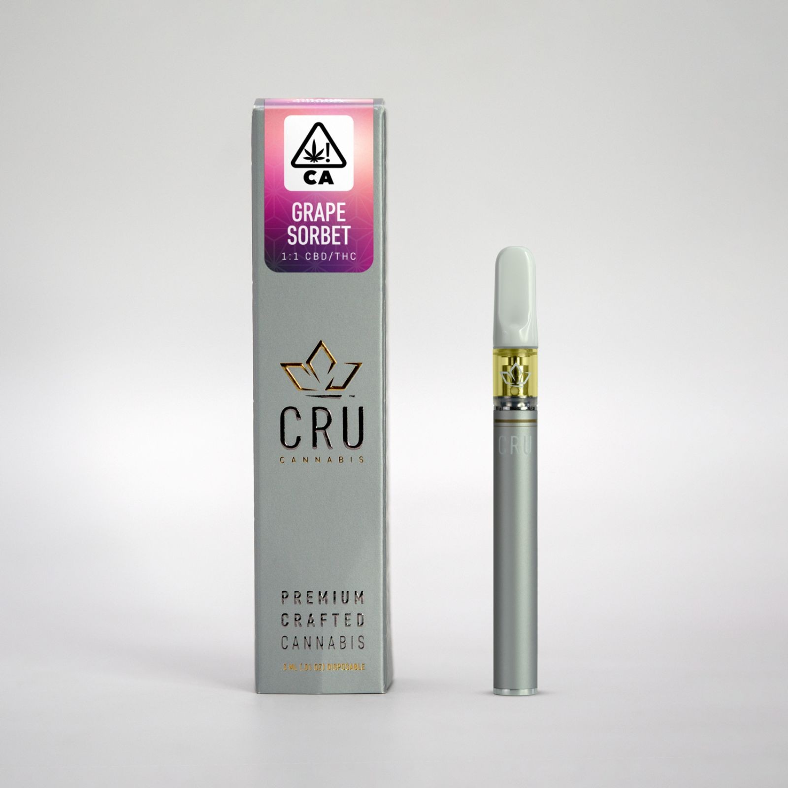 CRU Cannabis Grape Sorbet 11 CBD/THC .3ML Disposable Pen Leafly