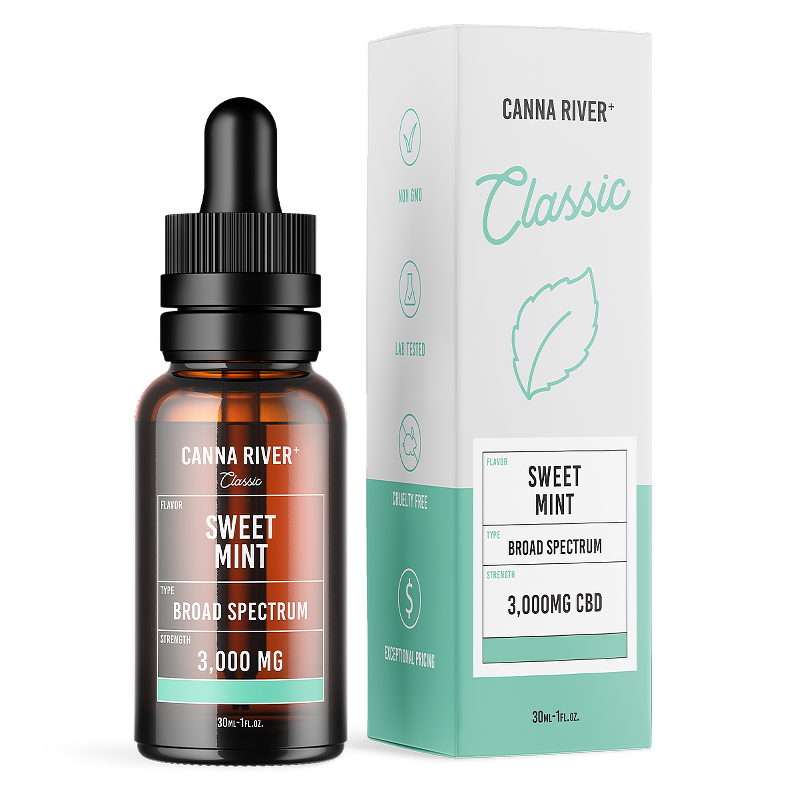 Canna River: Broad Spectrum Tincture - Sweet Mint / 3,000mg / 30mL | Leafly