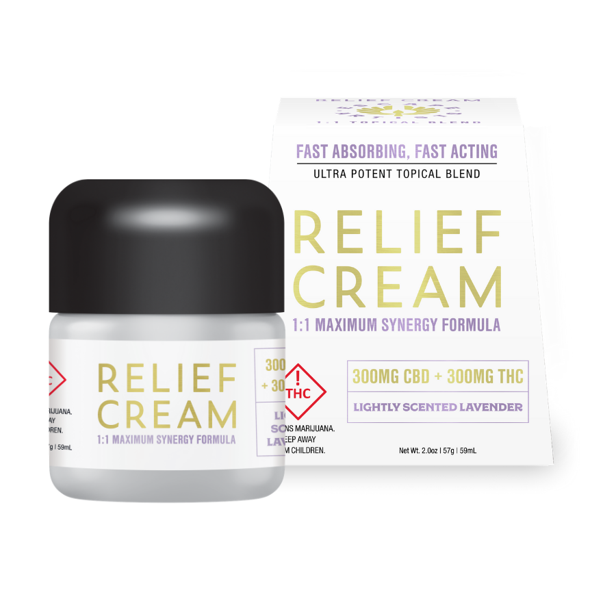 Escape Artists: 1:1 Lavender Relief Cream 300mg CBD : 300mg THC
