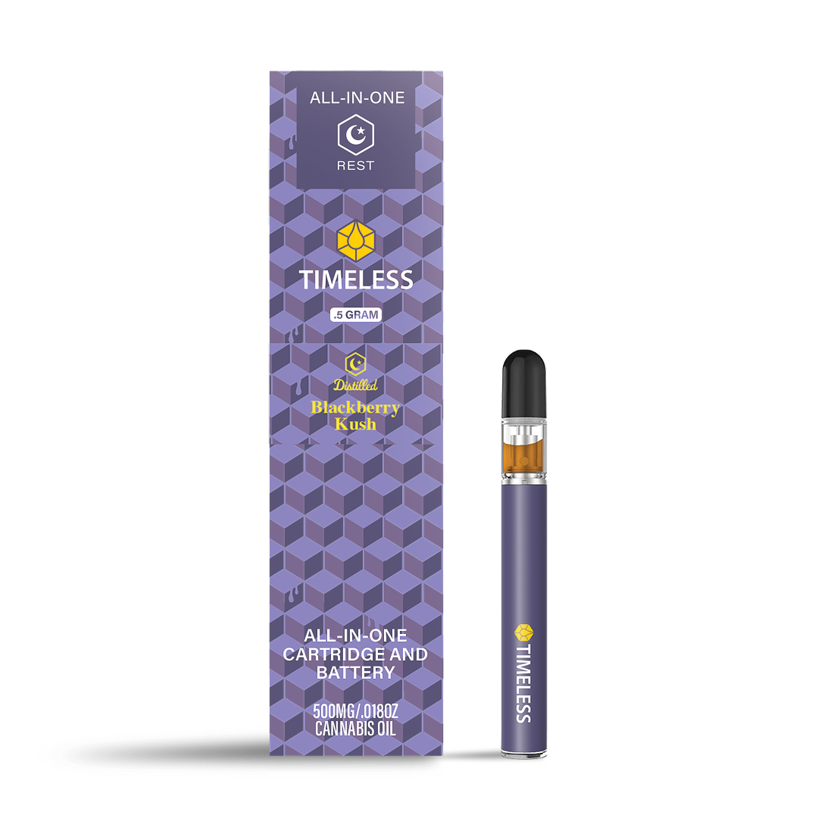 Timeless Vapes Timeless Blackberry Kush AllinOne 500mg (Rest) Leafly