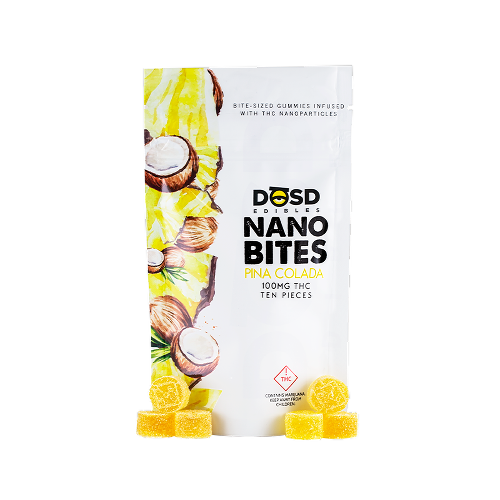 DŌSD Edibles Nano Bites Piña Colada 100mg Leafly