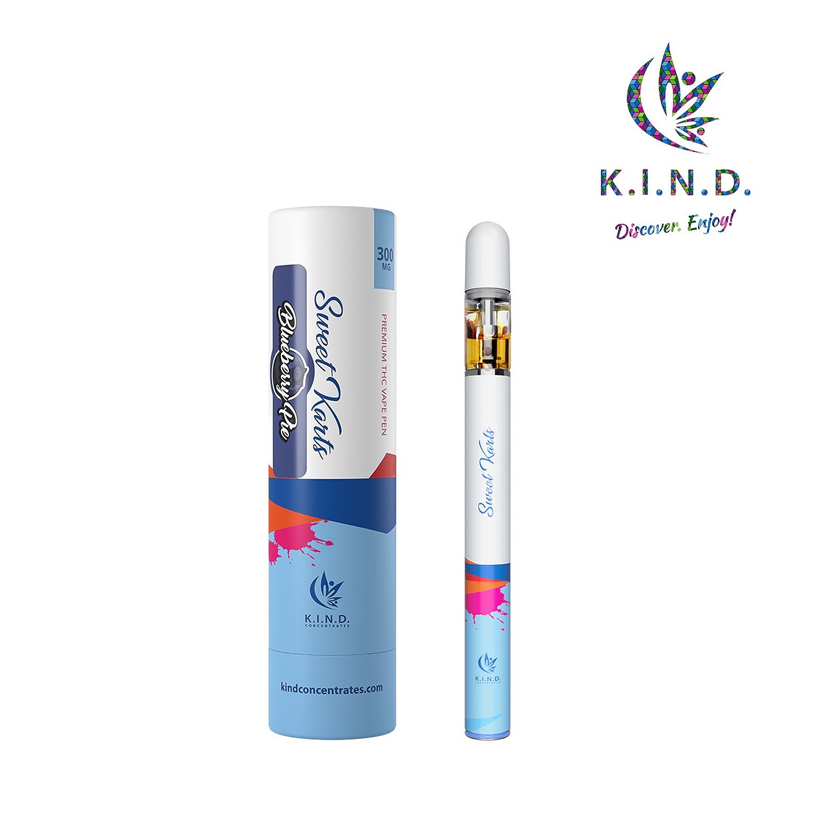 K.I.N.D. Concentrates: K.I.N.D. Blueberry Pie Sweet Karts Disposable Slim  Pen 300mg