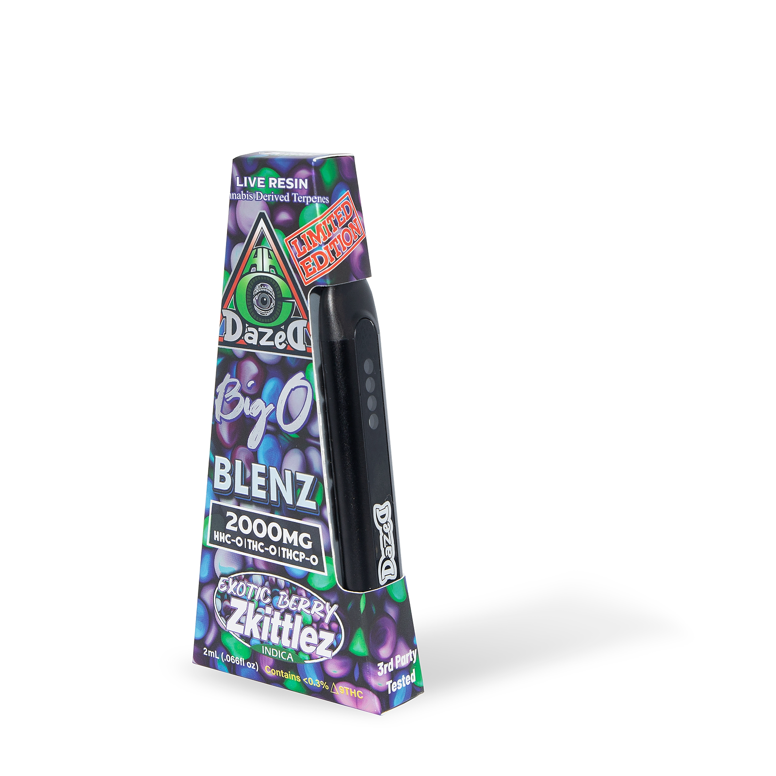 DazeD8: Exotic Berry Zkittlez, Big O Blenz (HHC-O + THC-O +