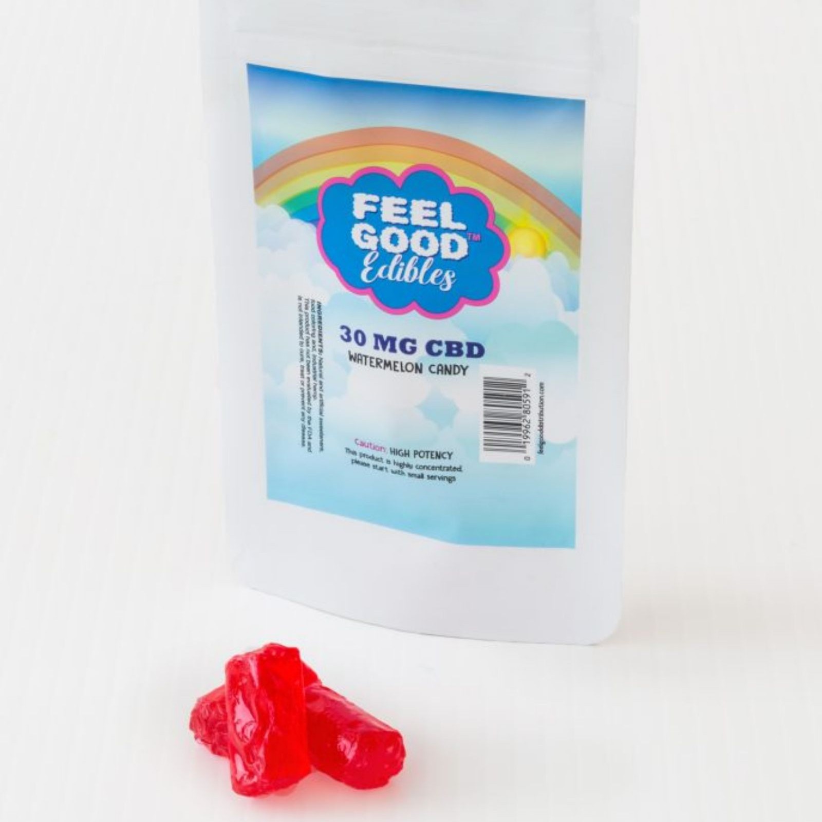 Feel Good Edibles 30mg CBD Watermelon Candy Leafly