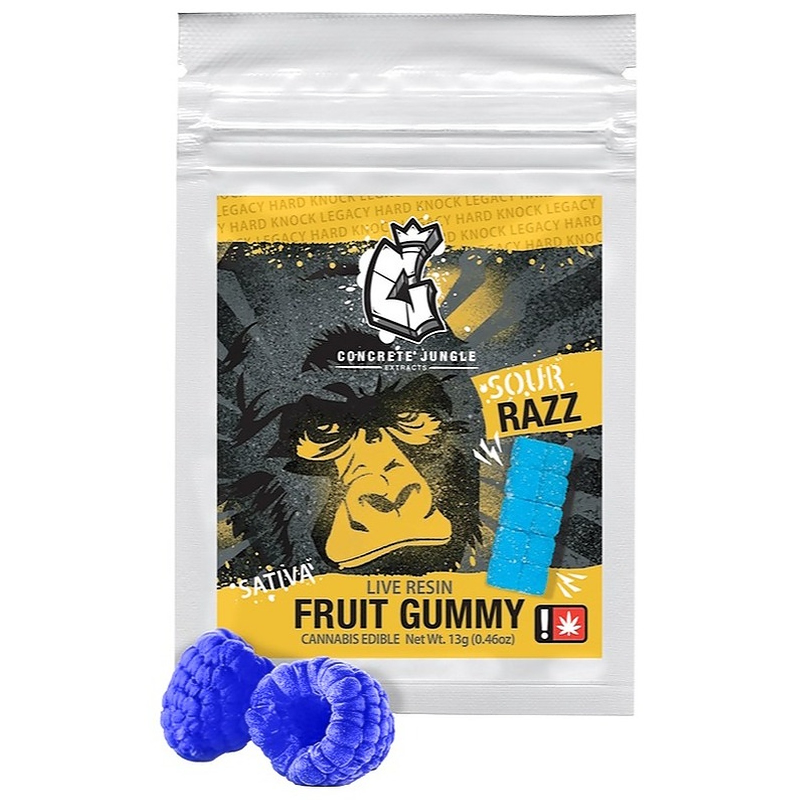 Concrete Jungle Extracts 100mg Live Resin Fruit Gummy Sour Blue