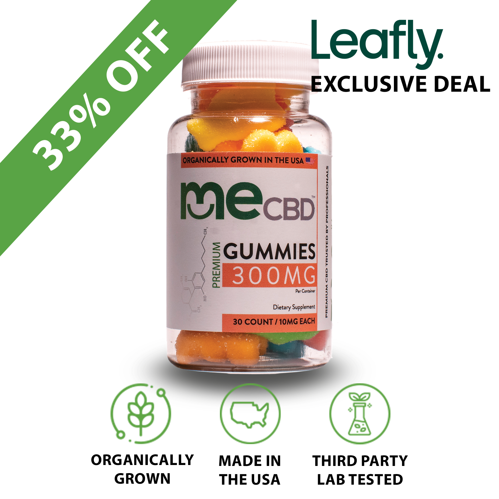 MeCBD: CBD Pure Hemp Gummies 300mg | Leafly