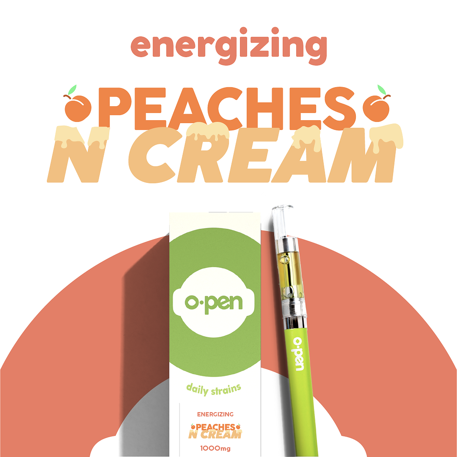 O.pen O.pen Daily Strains Peaches n Cream (Energizing) 1000mg Leafly