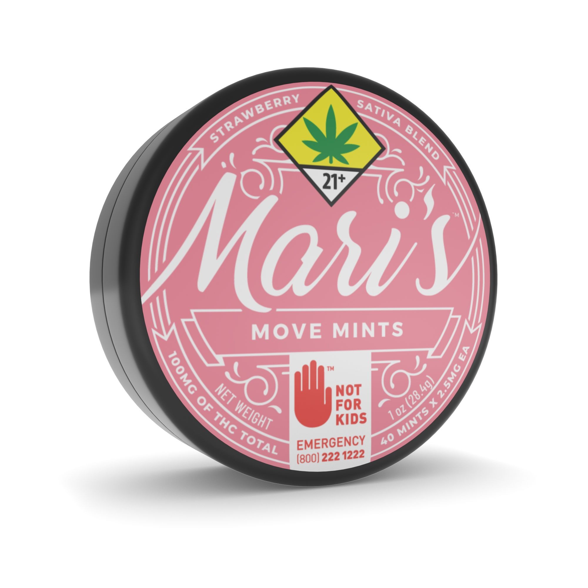 Mari's Mints Sativa Move Mint Strawberry 100mg 40pack Leafly