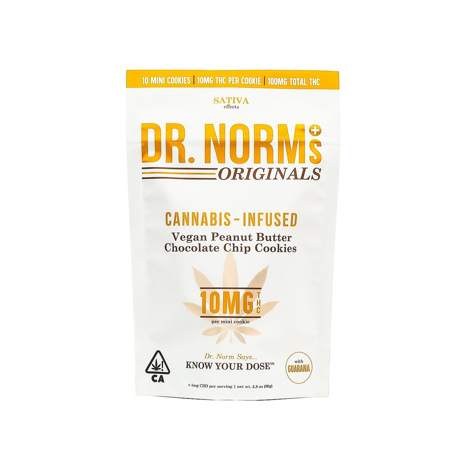 Dr. Norm's Vegan Peanut Butter Chocolate Chip 10mg Cookies Leafly