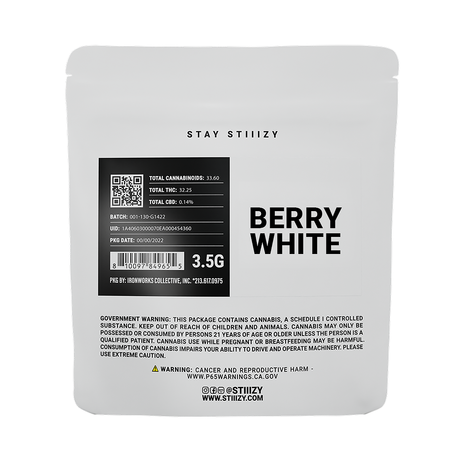 STIIIZY: BERRY WHITE - WHITE LABEL 3.5G | Leafly