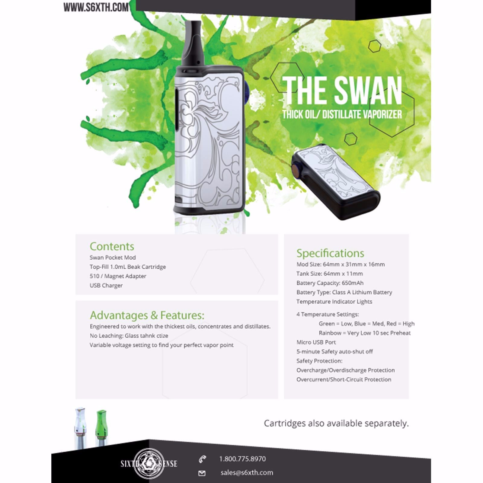 S6xth Sense Vape The Swan Mod Vaporizer Battery By Sixth Sense Vape